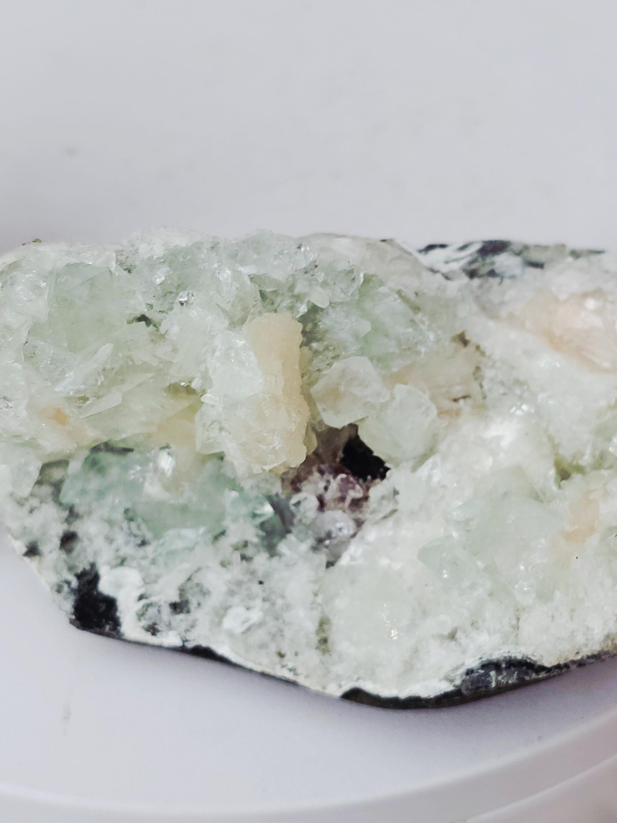 Green Diamond Apophyllite Crystal Cluster, Stillbite Mordenite, India Home Decor