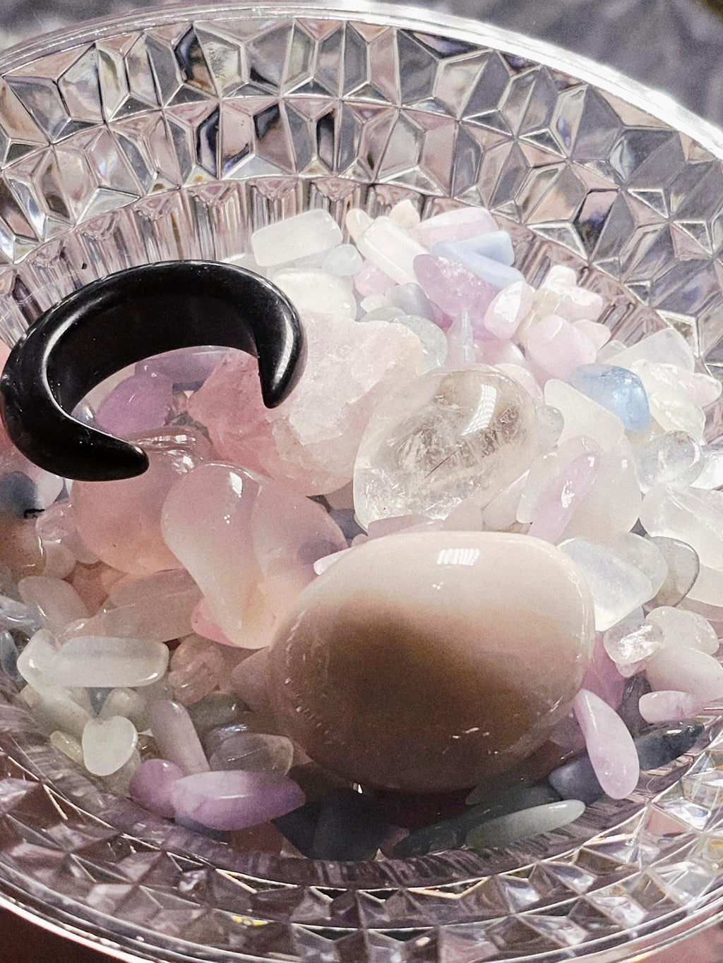 Mystical Crystal Confetti,Crystal Scoop, Morganite, Aquamarine, Kunzite, Moonstone, Pink Chalcedony