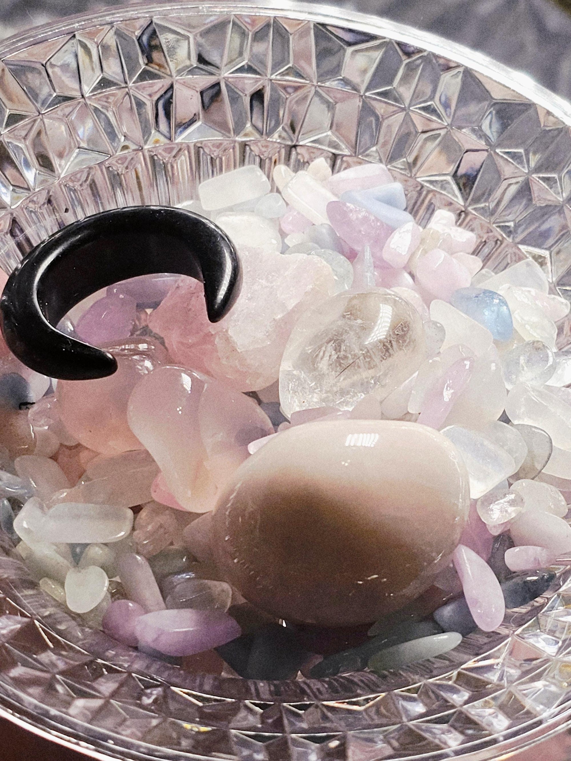 Mystical Crystal Confetti,Crystal Scoop, Morganite, Aquamarine, Kunzite, Moonstone, Pink Chalcedony