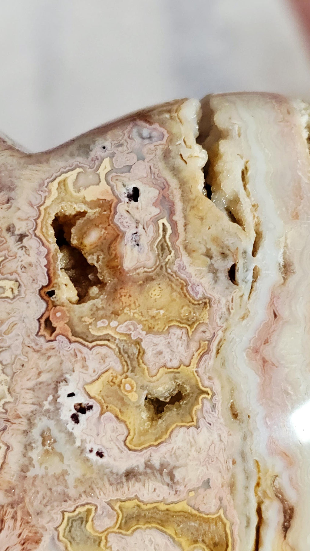 Crazy Lace Agate Heart, Rainbow Druzy Crystal, Positive Energy Stone