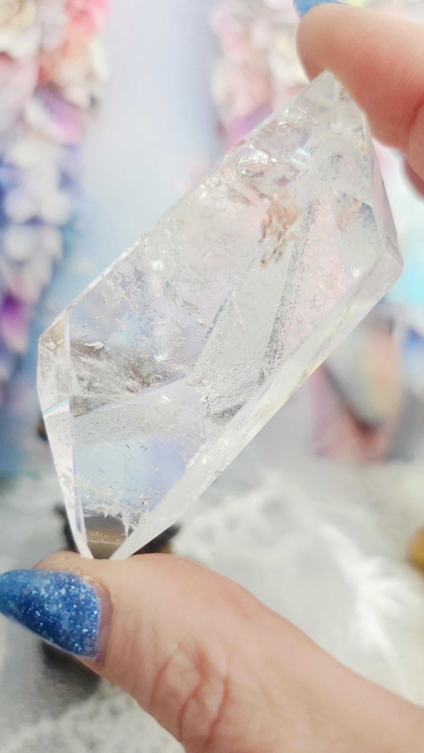 Lemurian Quartz Crystal with Rainbows, Inner Child Manifestation Stone