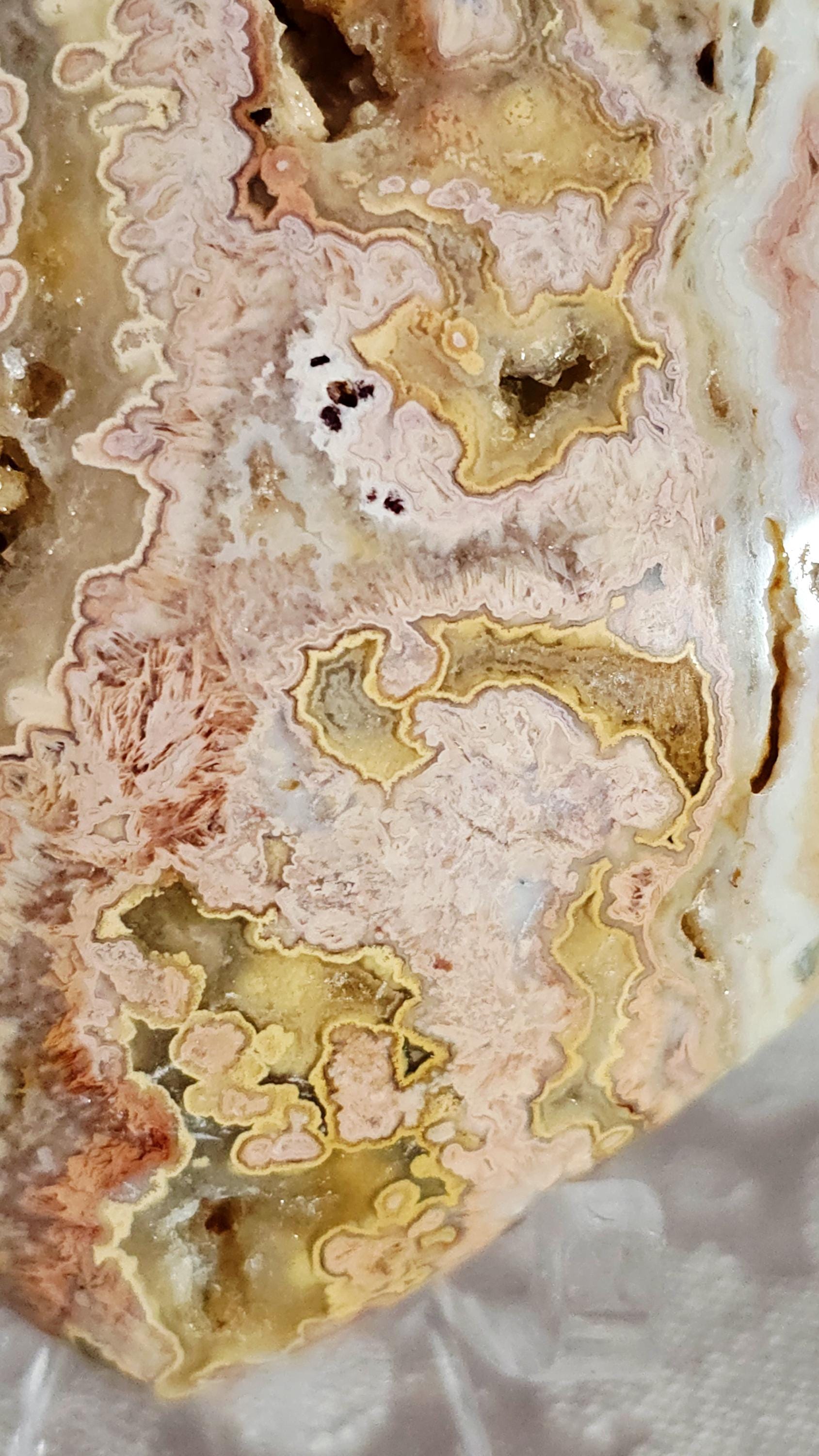 Crazy Lace Agate Heart, Rainbow Druzy Crystal, Positive Energy Stone