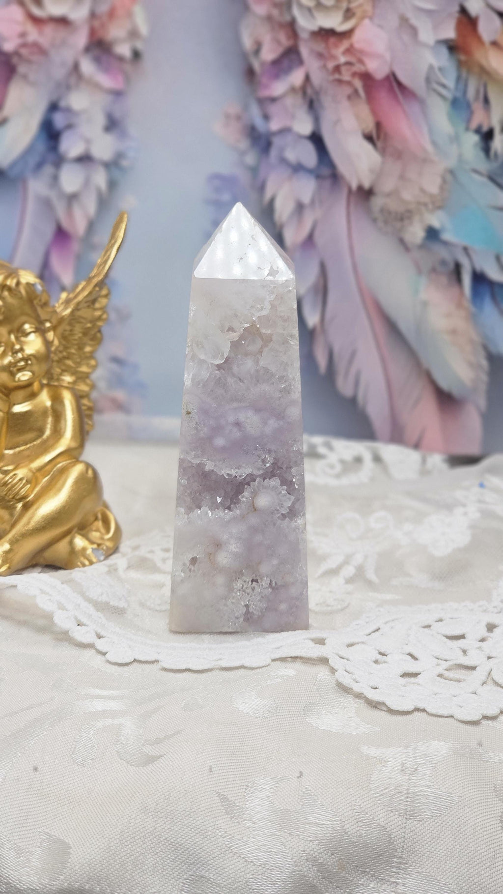 Amethyst Flower Tower with Druzy