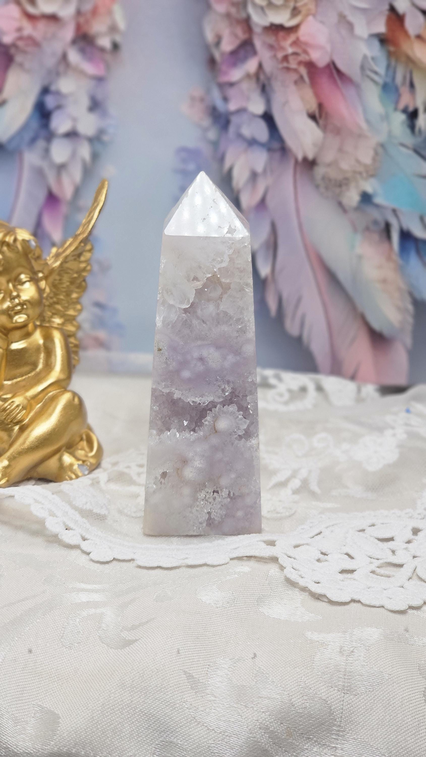Amethyst Flower Tower with Druzy