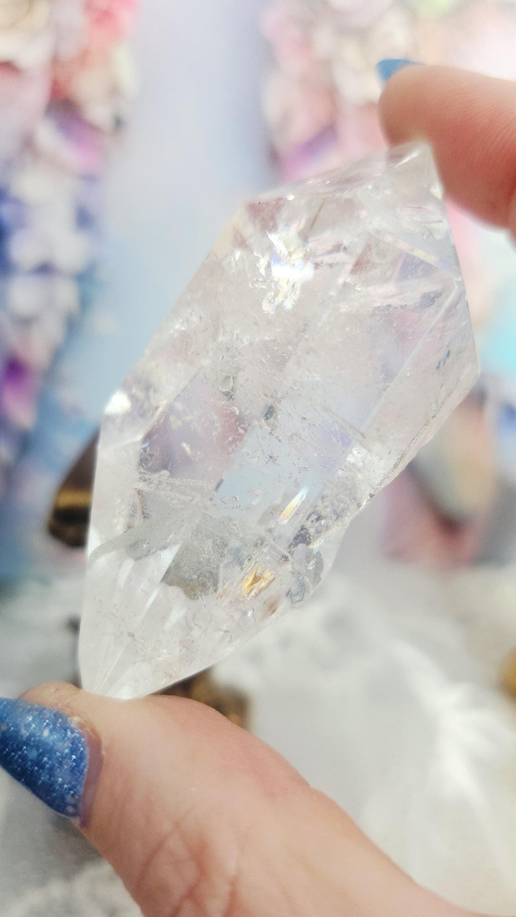 Lemurian Quartz Crystal with Rainbows, Inner Child Manifestation Stone