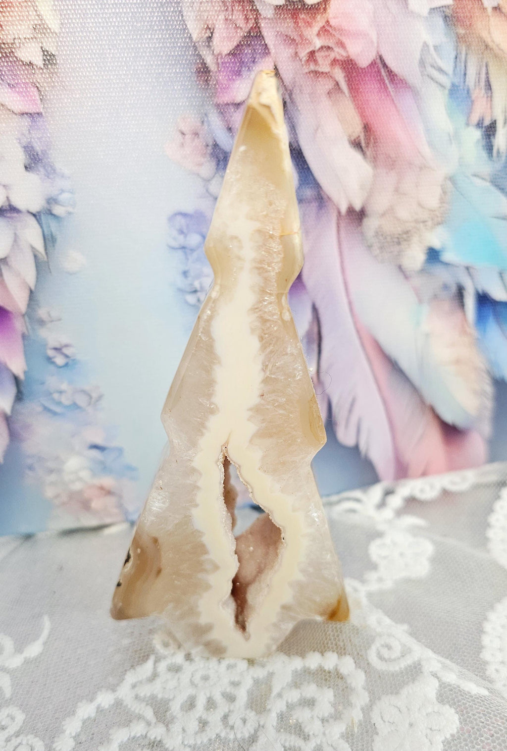 Druzy Agate Tree with Sugar Formation, Crystal Gift, Home Decor