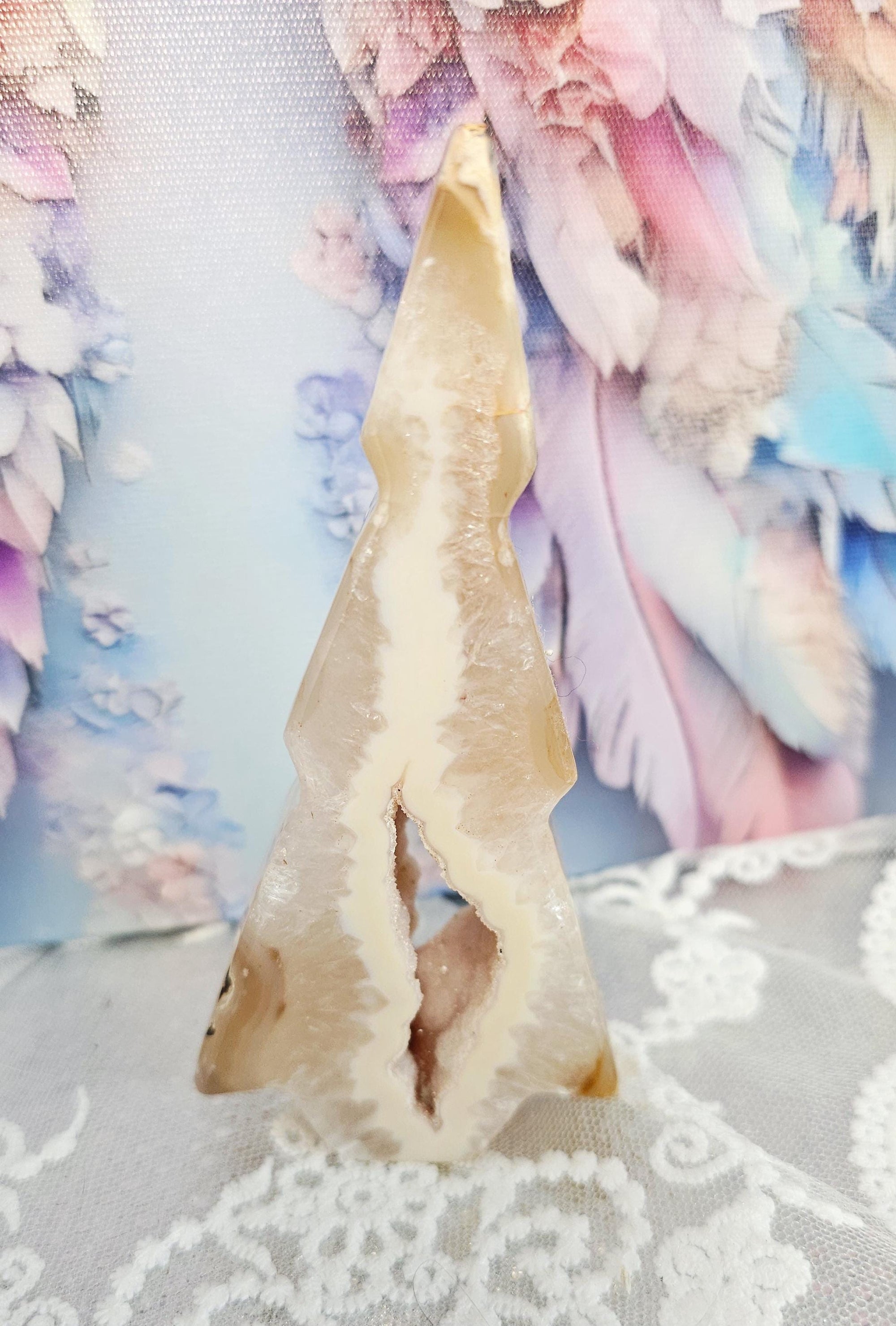 Druzy Agate Tree with Sugar Formation, Crystal Gift, Home Decor
