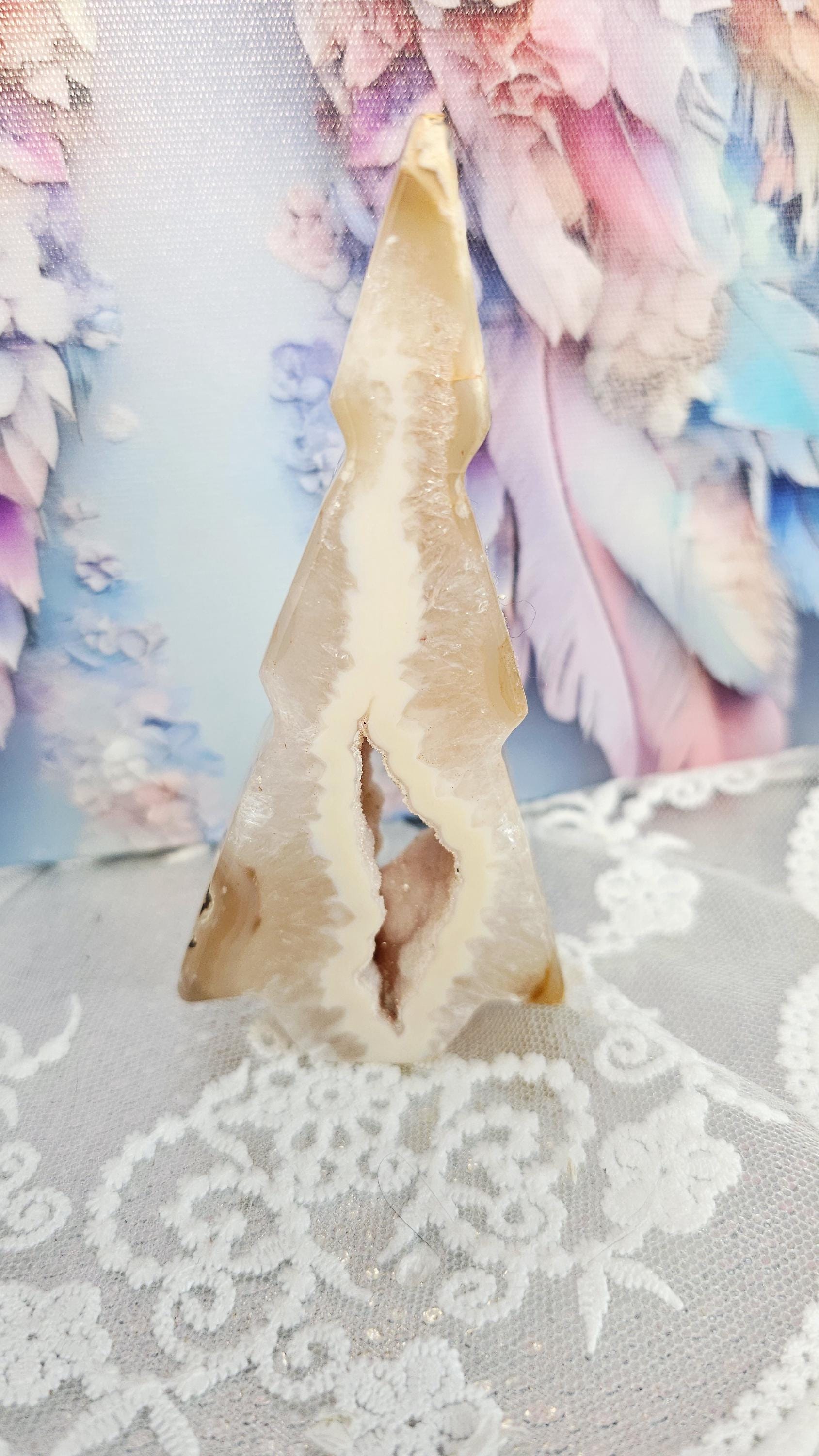 Druzy Agate Tree with Sugar Formation, Crystal Gift, Home Decor