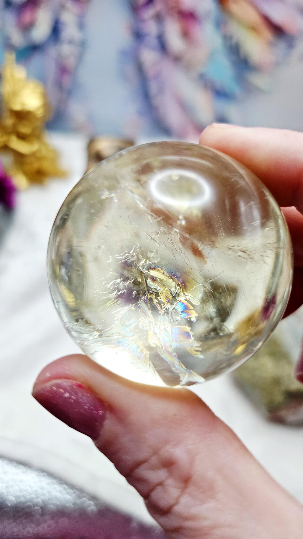 Natural Citrine Crystal Ball, Citrine Sphere, Home decor