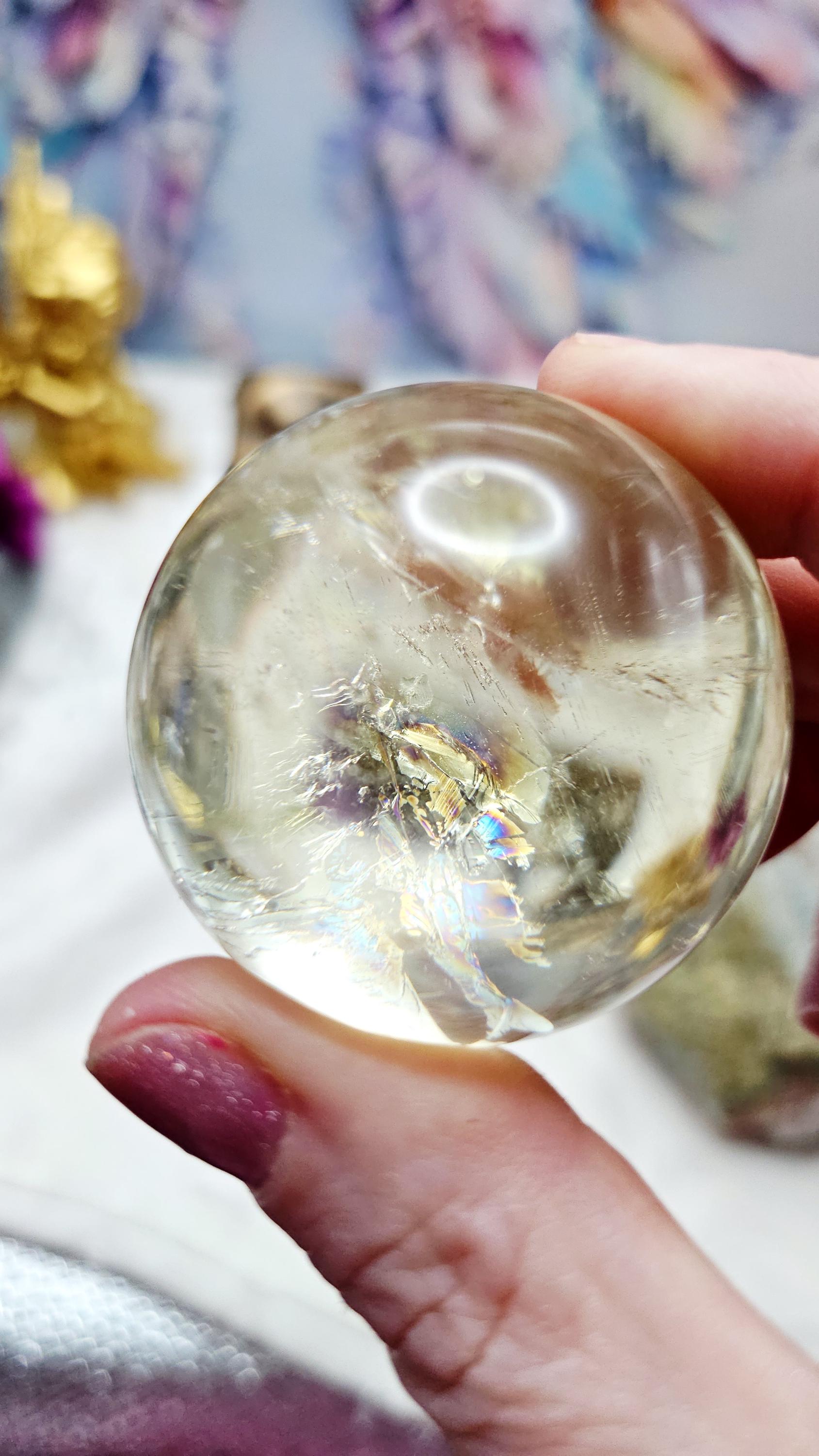 Natural Citrine Crystal Ball, Citrine Sphere, Home decor