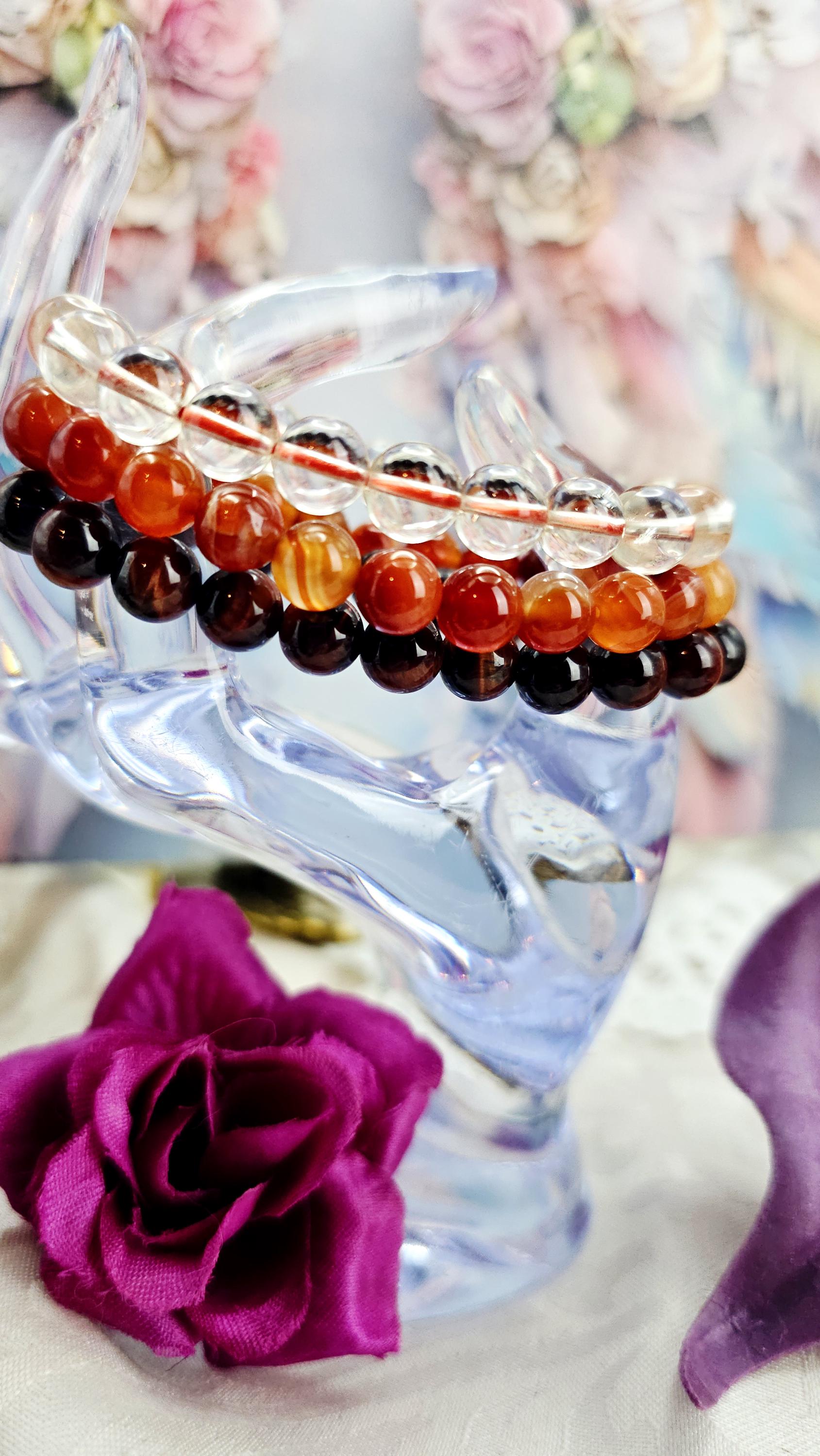 Aries Bracelet Set – Reiki Cleansed Gemstones, Zodiac Bracelets