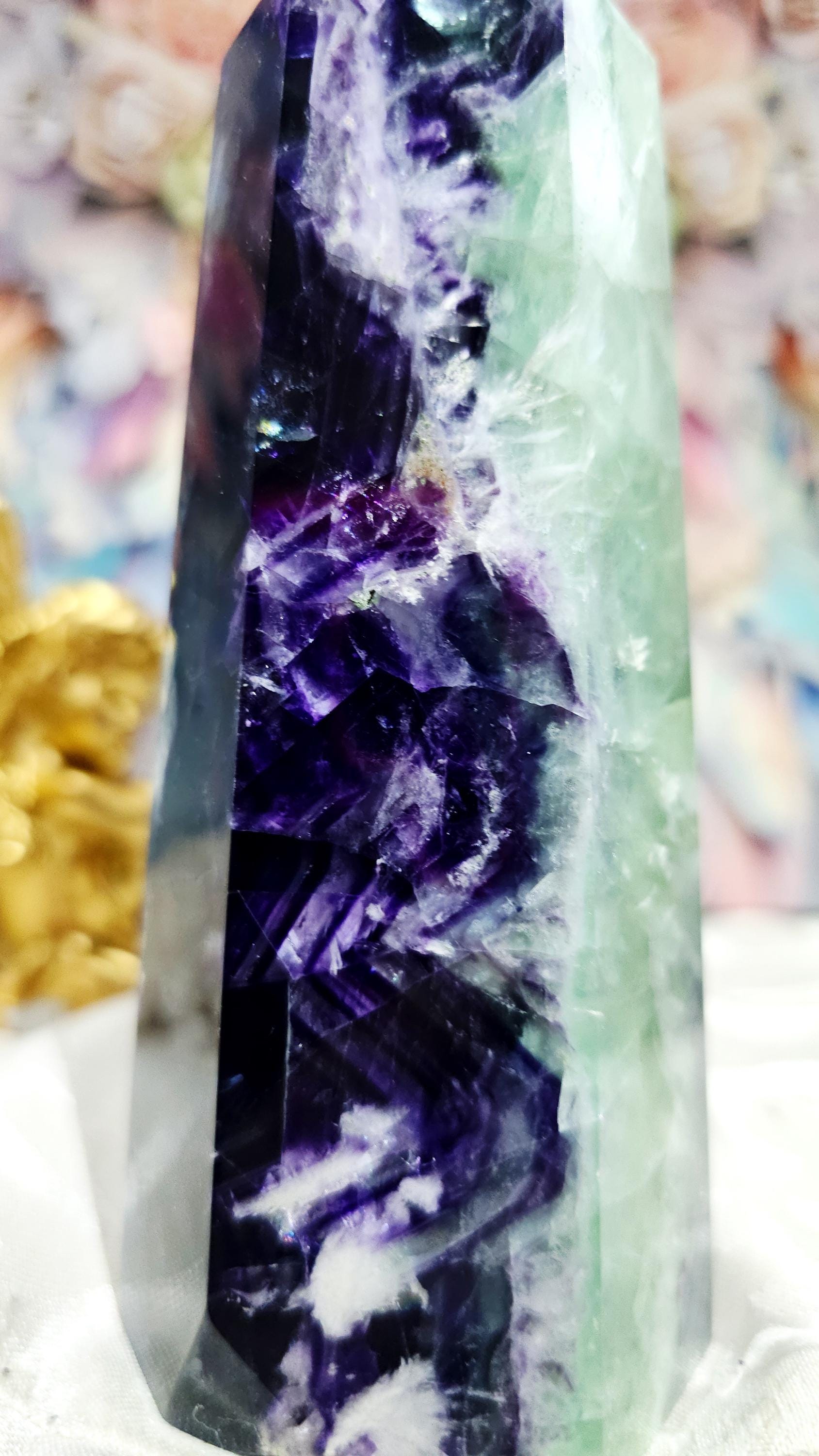 Rainbow Fluorite Tower, Large Fluorite, Crystal Gift, Home Decor,