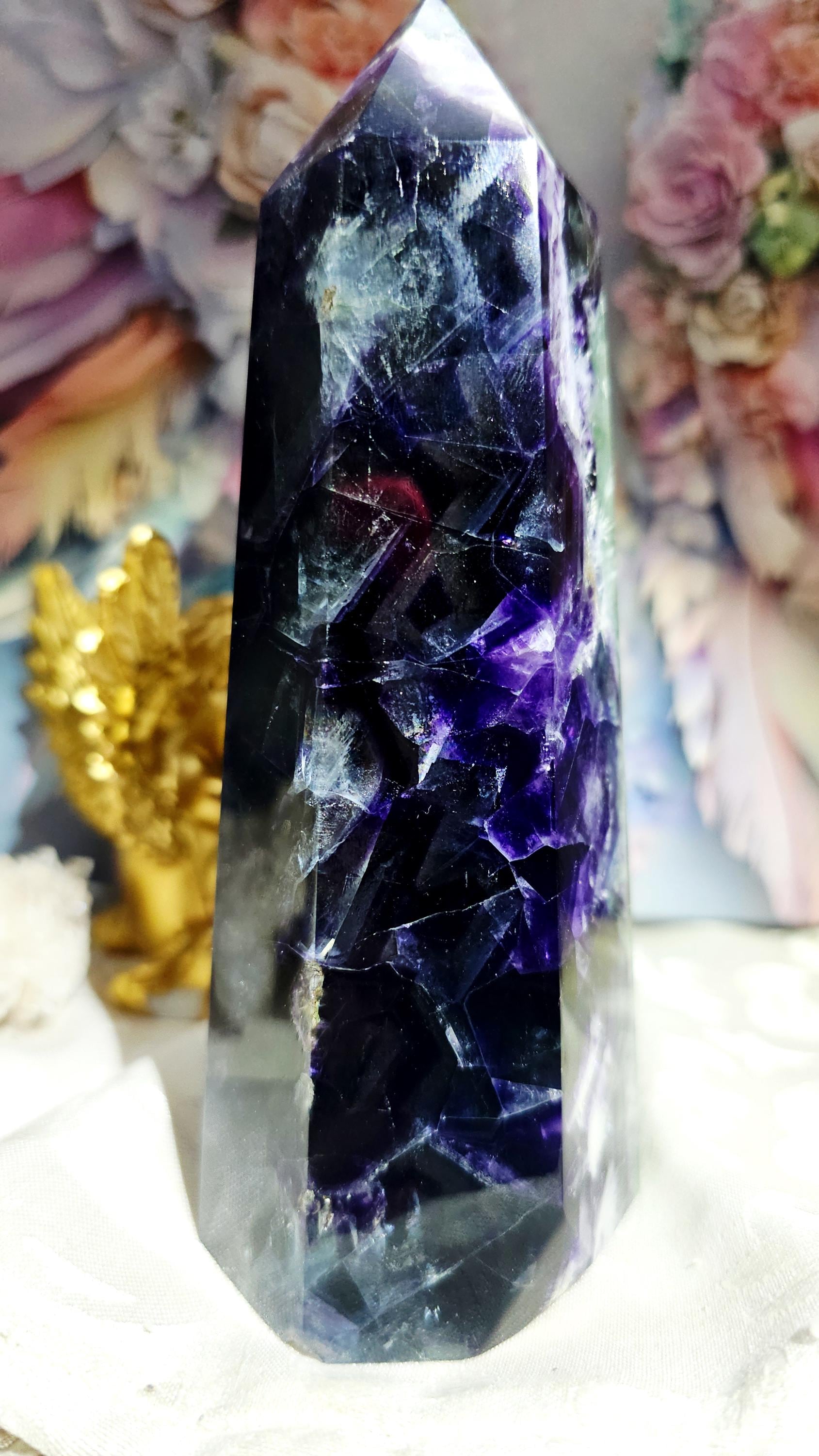 Rainbow Fluorite Tower, Large Fluorite, Crystal Gift, Home Decor,