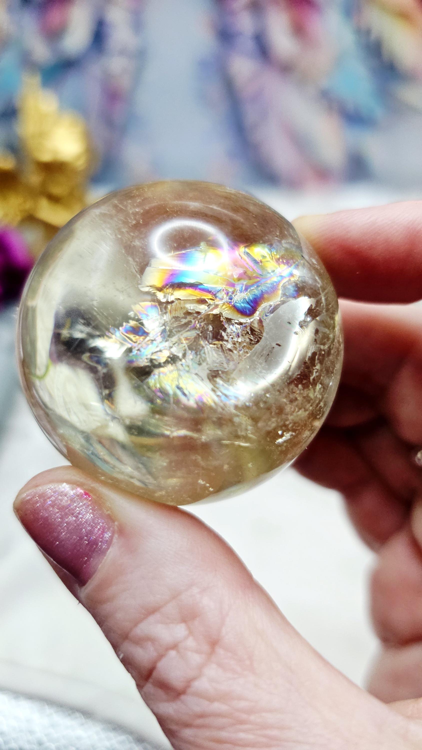 Natural Citrine Crystal Ball, Citrine Sphere, Home decor