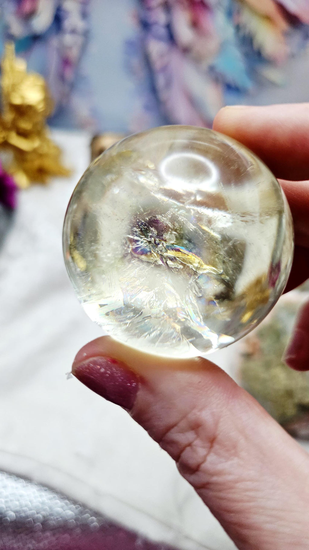 Natural Citrine Crystal Ball, Citrine Sphere, Home decor