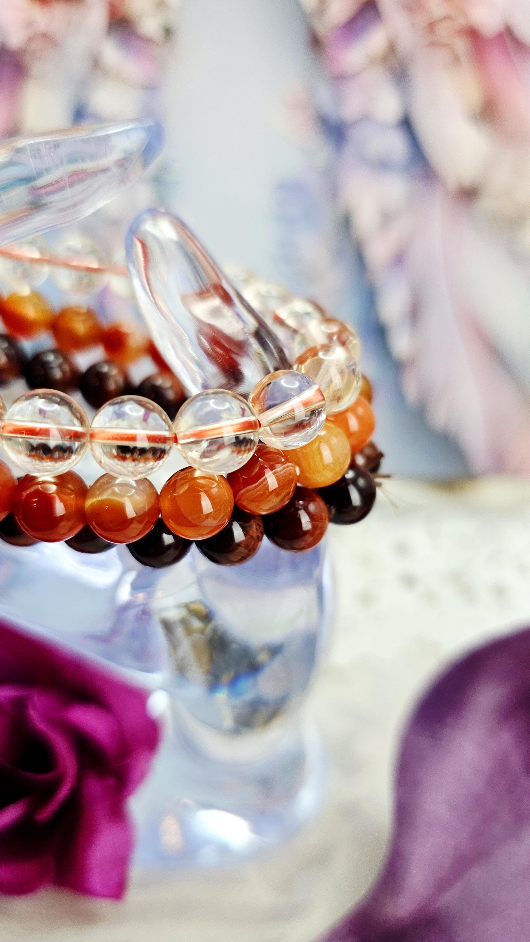 Aries Bracelet Set – Reiki Cleansed Gemstones, Zodiac Bracelets
