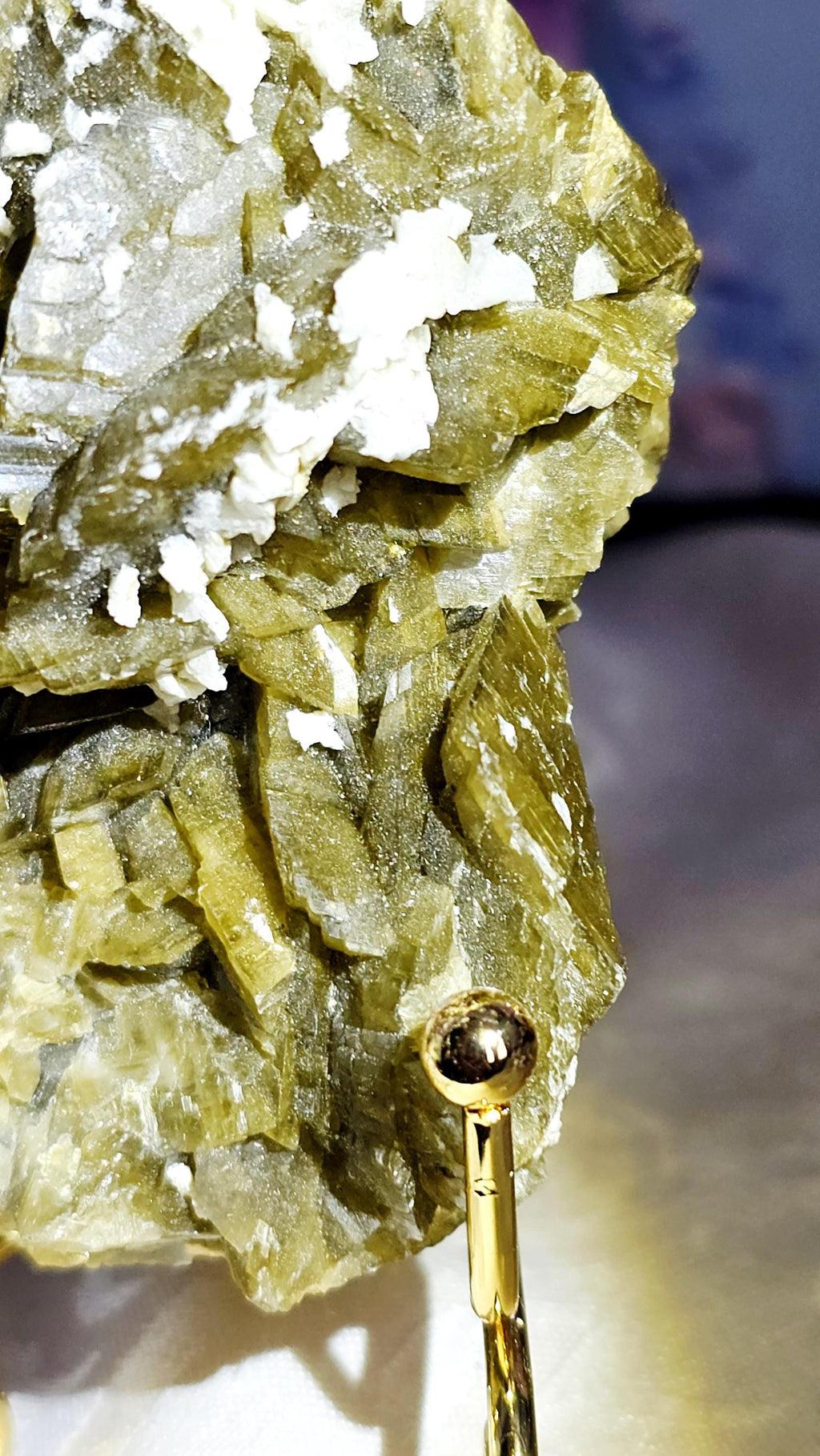 Green Barite, Calcite with Rainbows Specimen