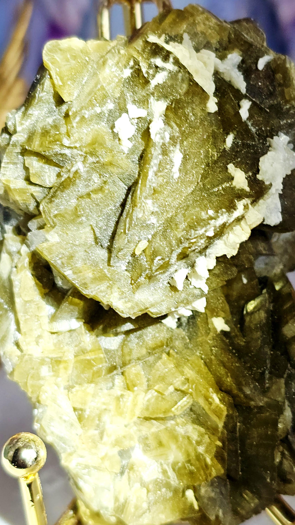 Green Barite, Calcite with Rainbows Specimen