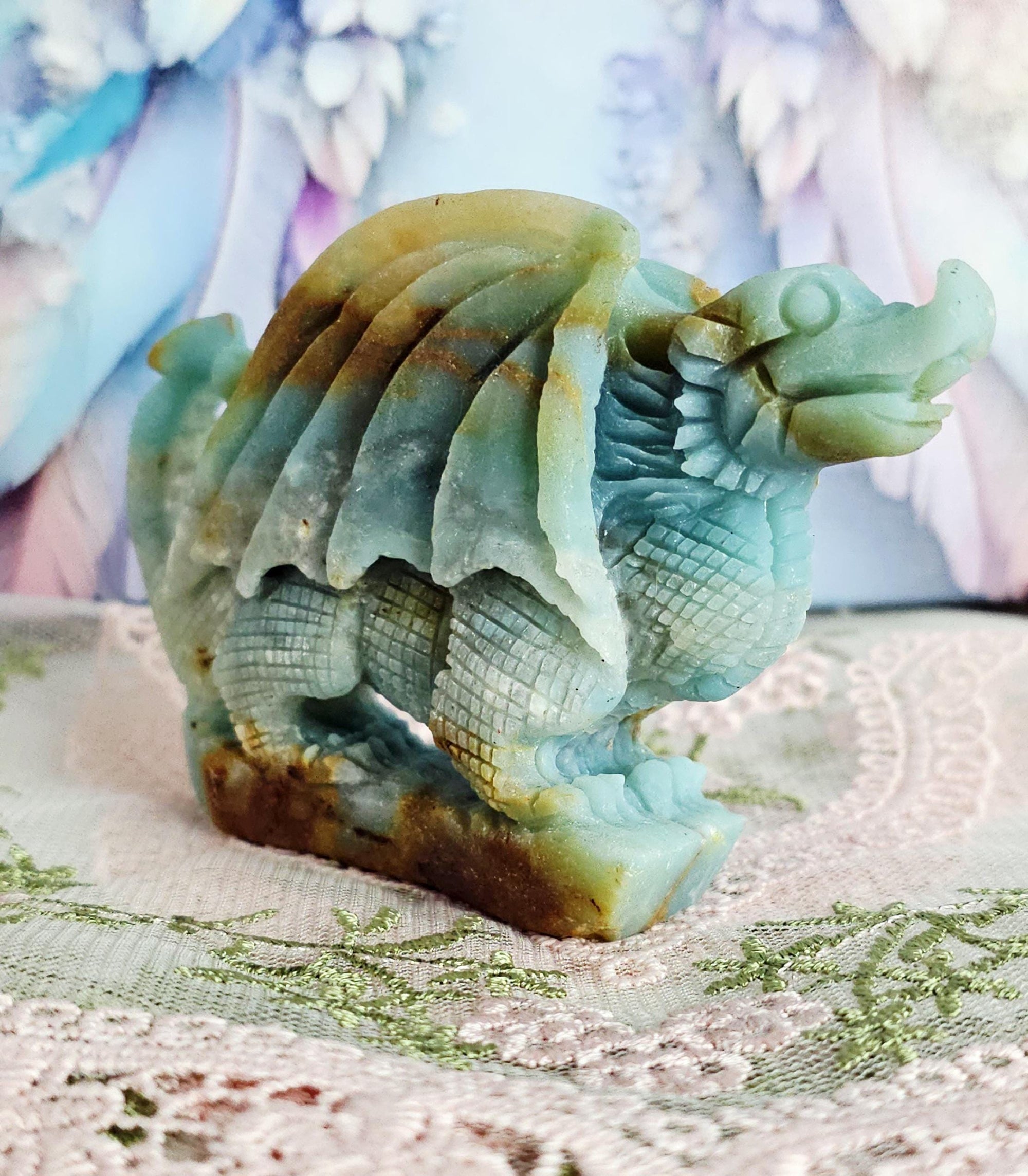 Caribbean Calcite Dragon, Crystal Home Decor, Dragon
