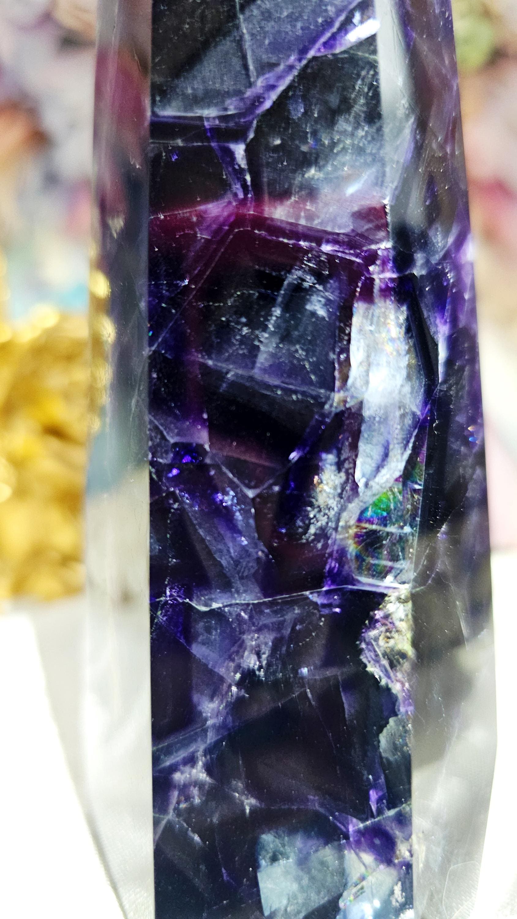 Rainbow Fluorite Tower, Large Fluorite, Crystal Gift, Home Decor,