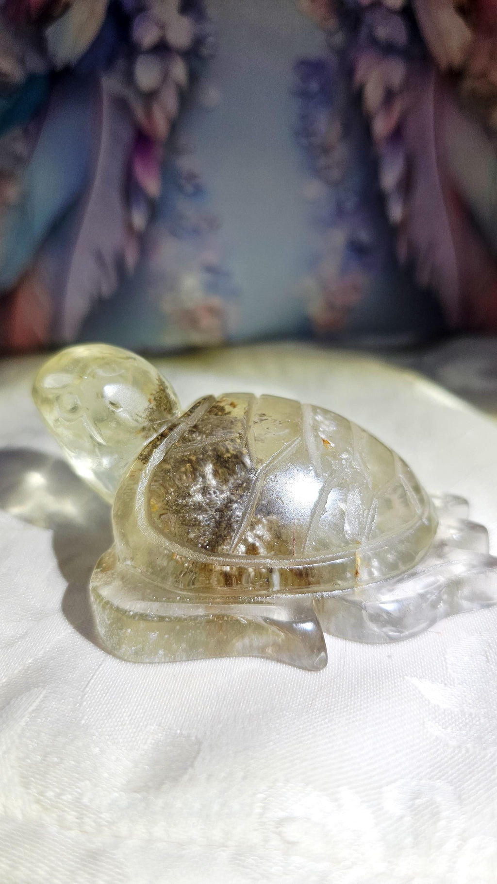 Natural Garden Quartz Turtle, Non-Heated Citrine Crystal Home Decor