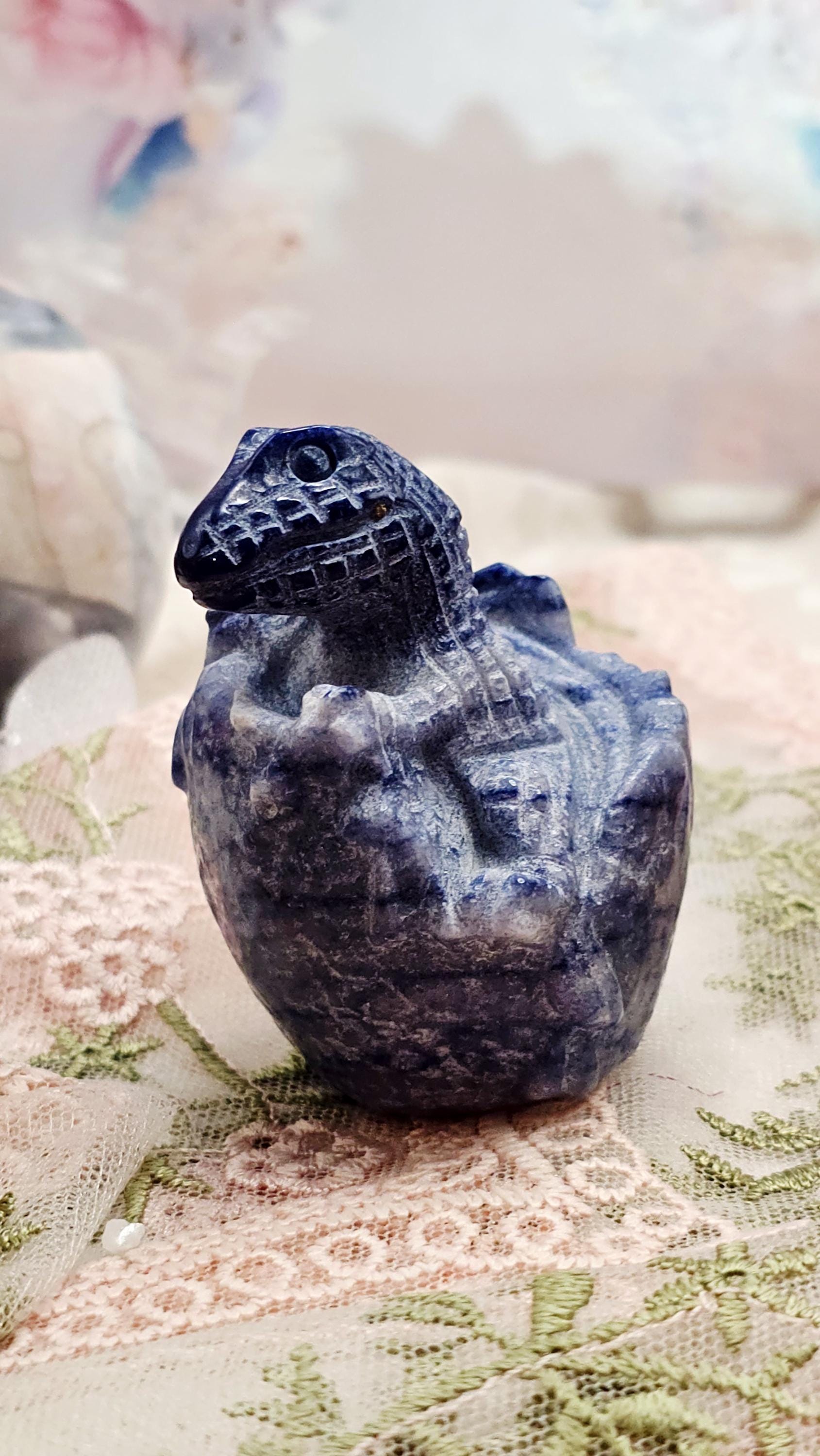 Sodalite Velociraptor Hatching, Dinosaur Crystal, Dinosaur, Healing Stone, Home Decor