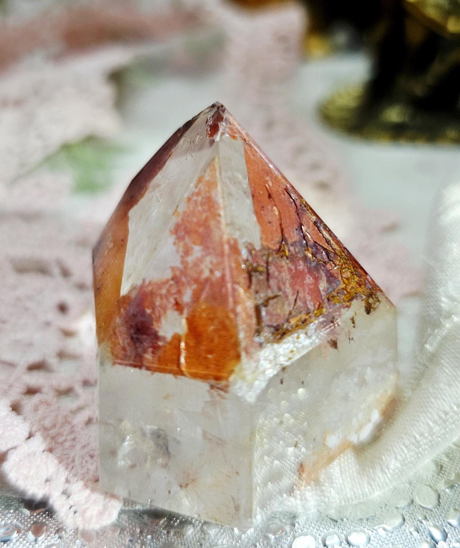 Lemurian Dream Coat Quartz with Rainbows, Home Decor, Gifts