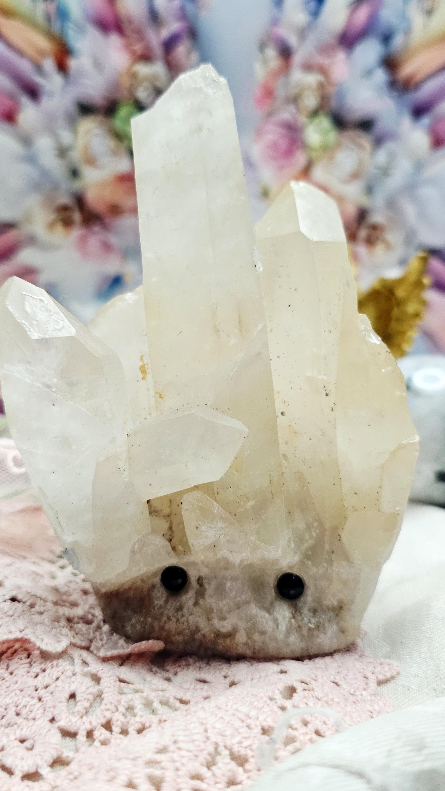 Large Clear Quartz Cluster Hedgie, Rock Pet, Crystal Buddy