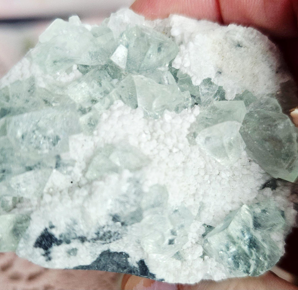 Fujian Fluorite Cube and Calcite Hedgie, Rock Pet, Crystal Buddy,  Reactive, Specimen