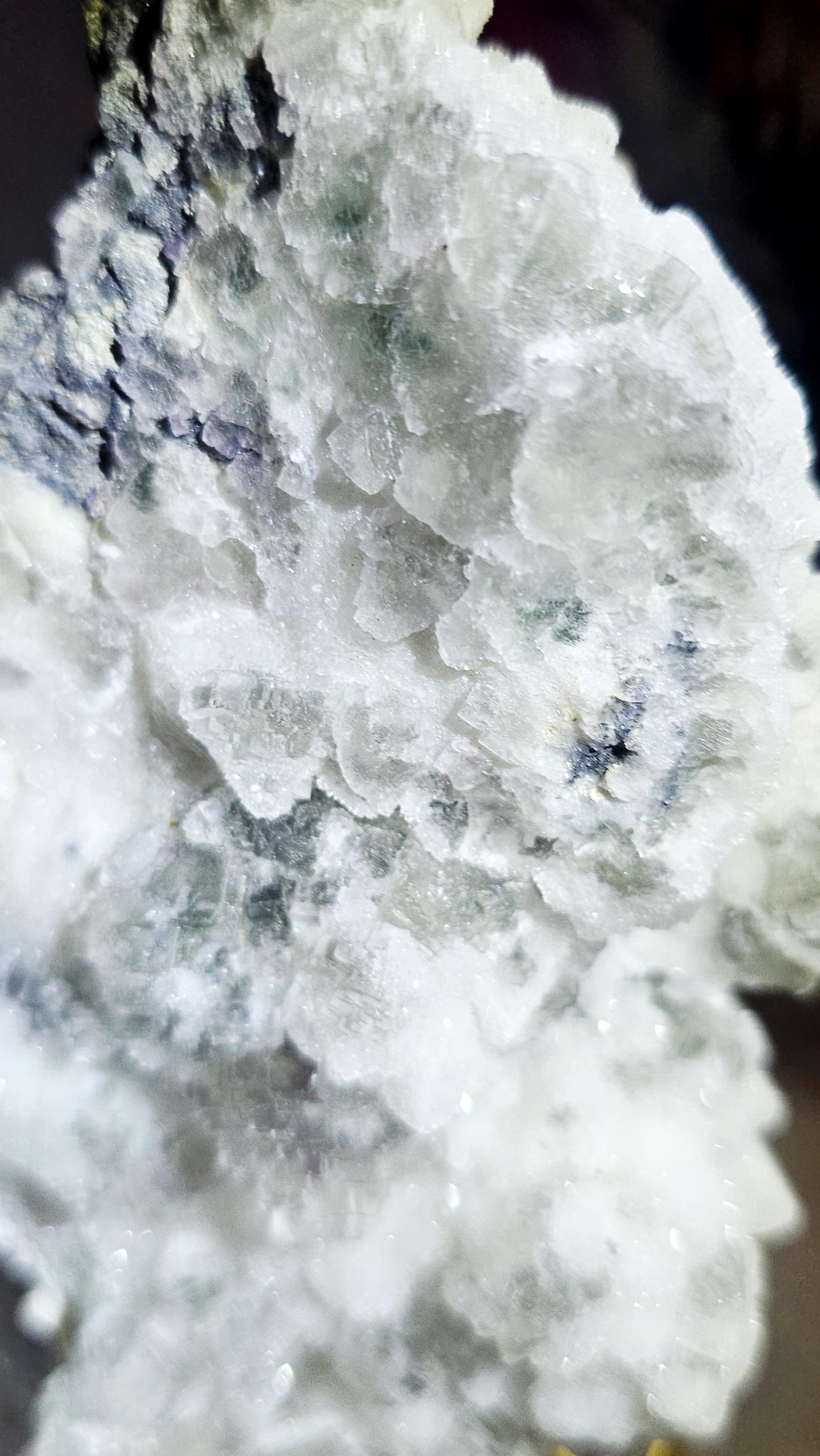 Fujian Sparkling Sugar Fluorite Specimen, Green and Purple Crystal with Calcite