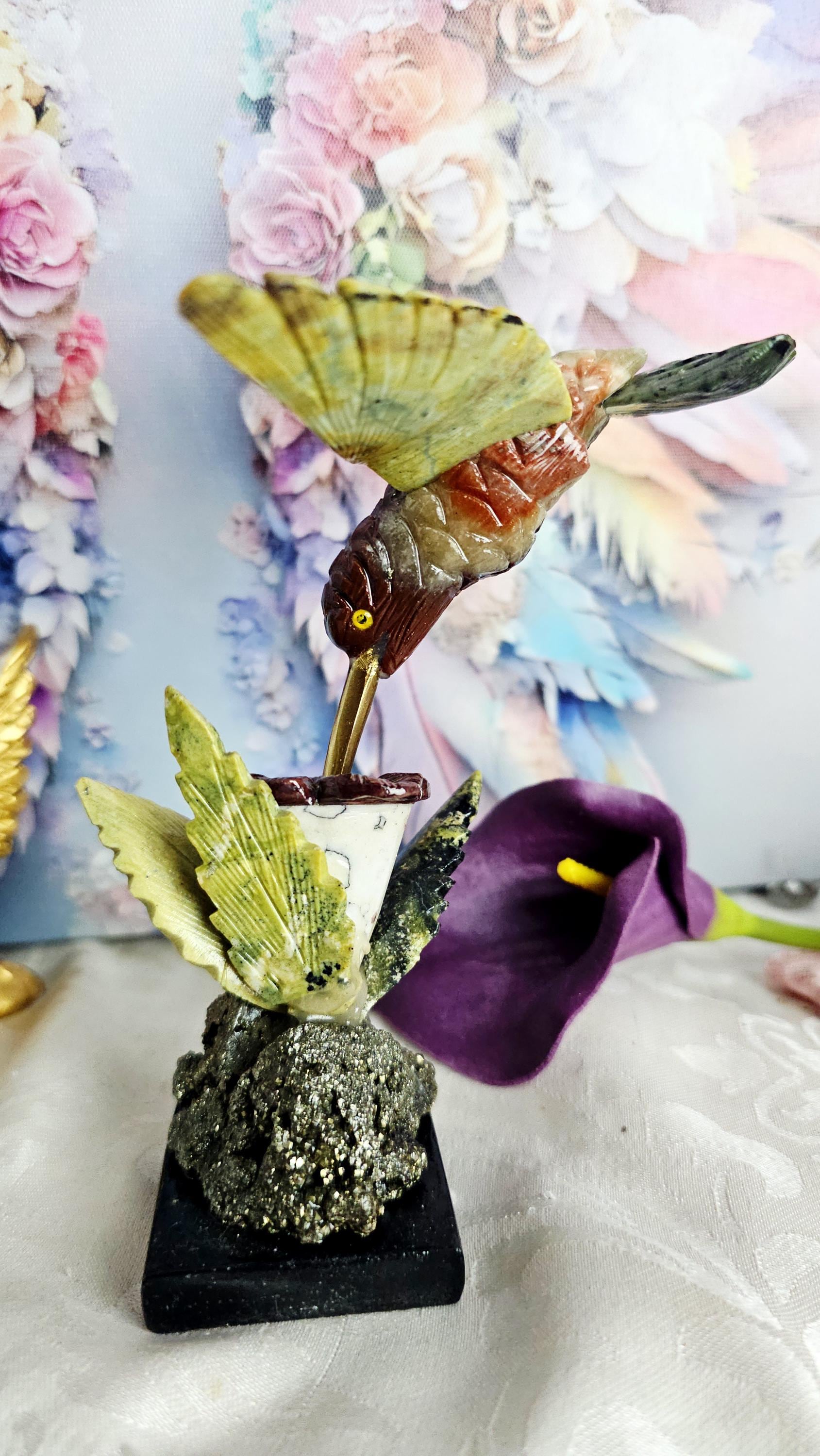 Handmade Peruvian Hummingbird,Crystal Bird