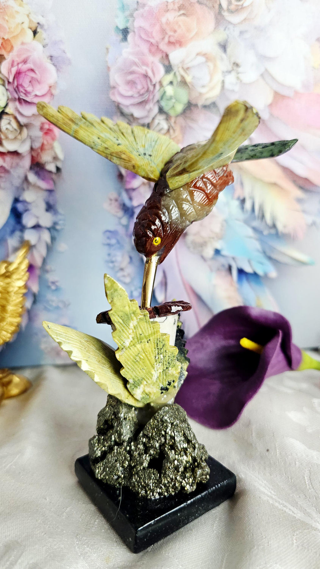 Handmade Peruvian Hummingbird,Crystal Bird