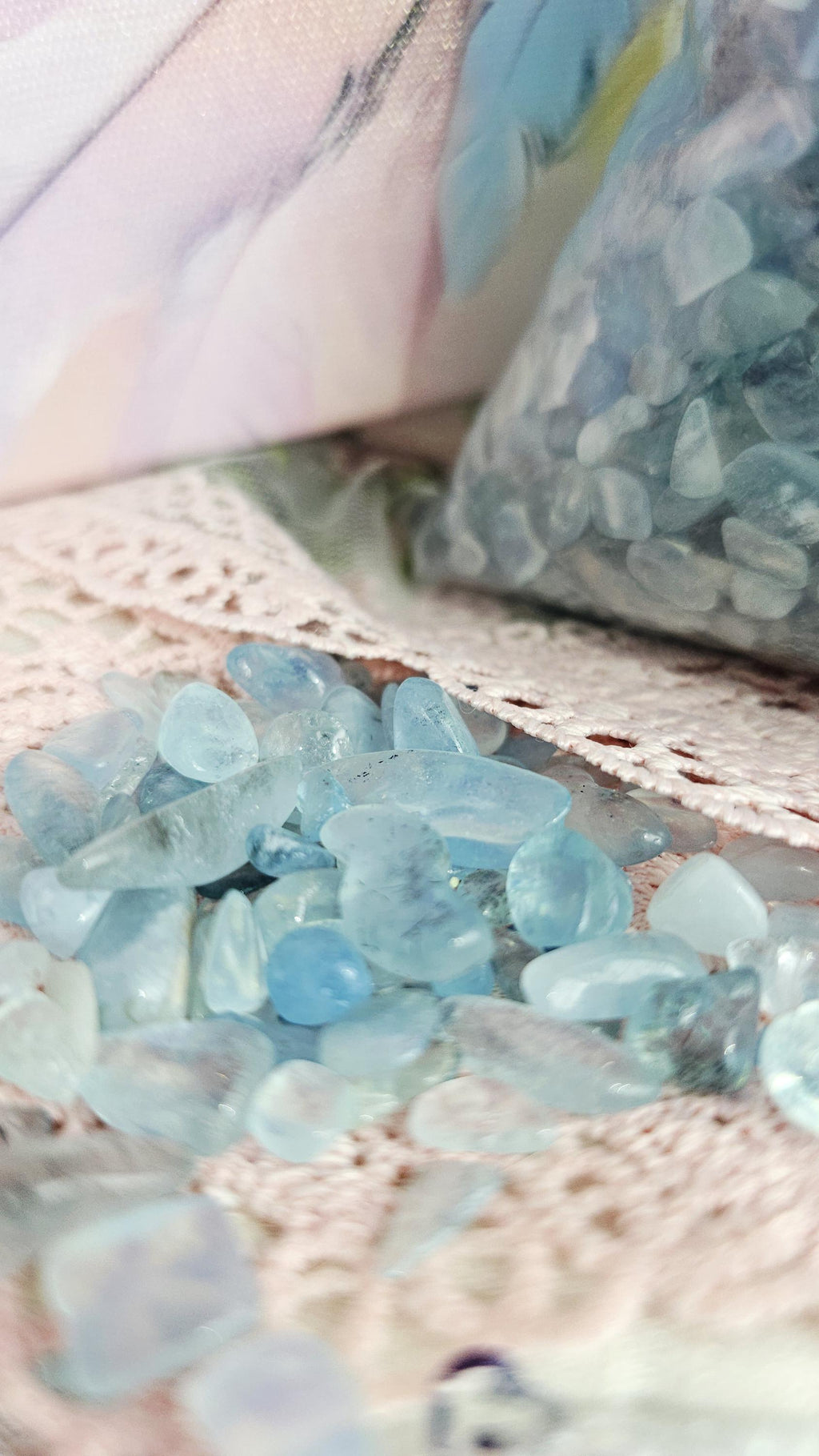 Aquamarine Stone Chips – Healing Crystals, Throat Chakra, Pisces, Aquarius (250gms)