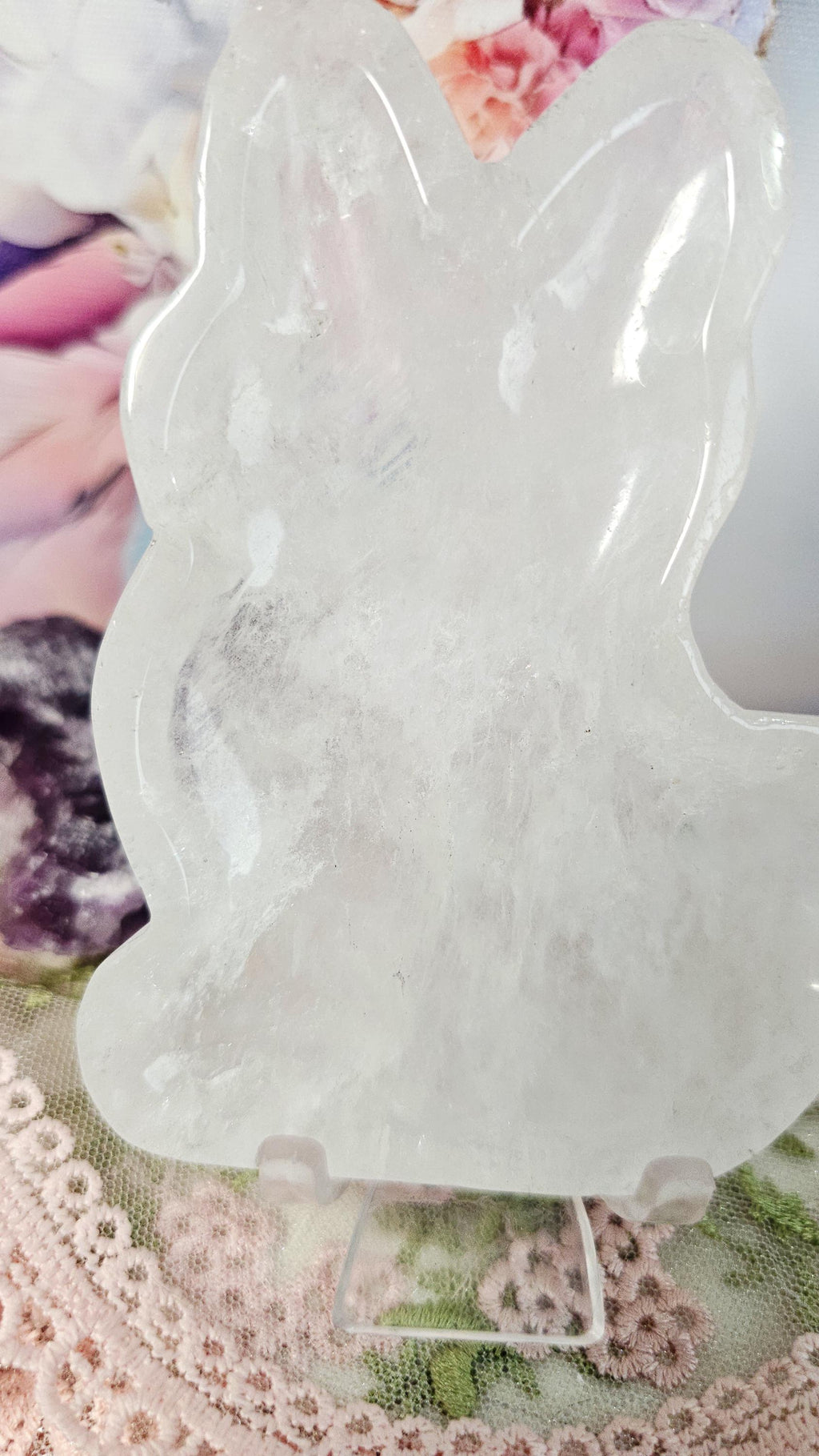 Clear Quartz Cat Bowl, Home Decor, Cat