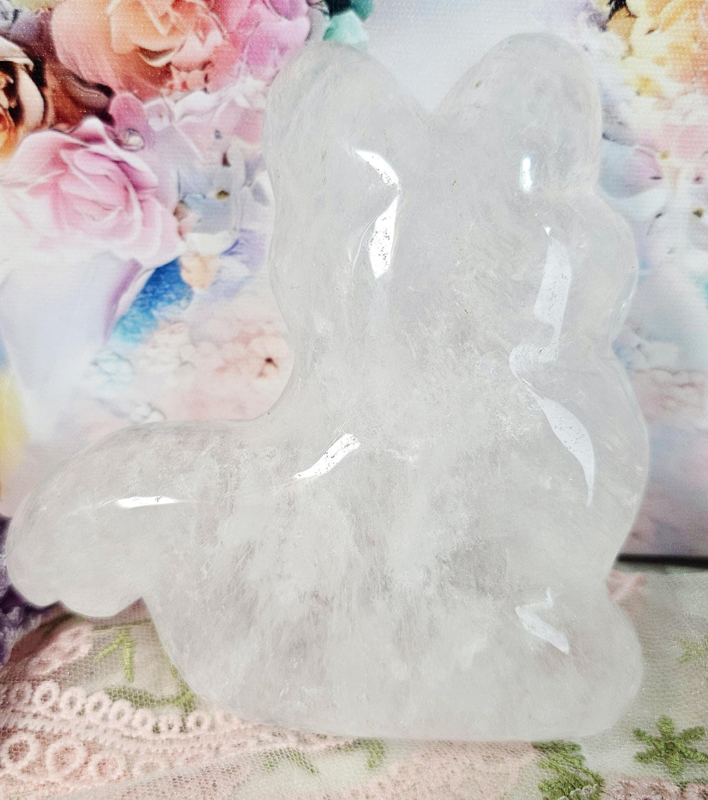 Clear Quartz Cat Bowl, Home Decor, Cat
