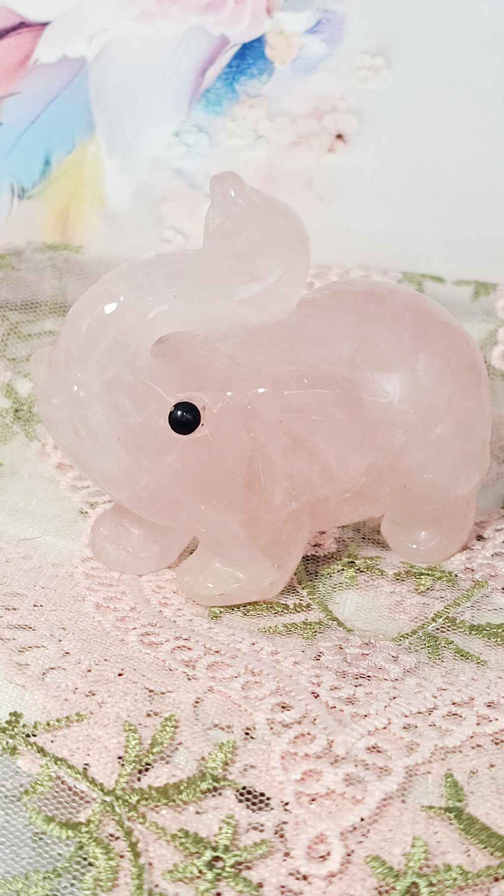 Rose Quartz Elephant, Elephant, Home Decor, Gift, Healing Stone