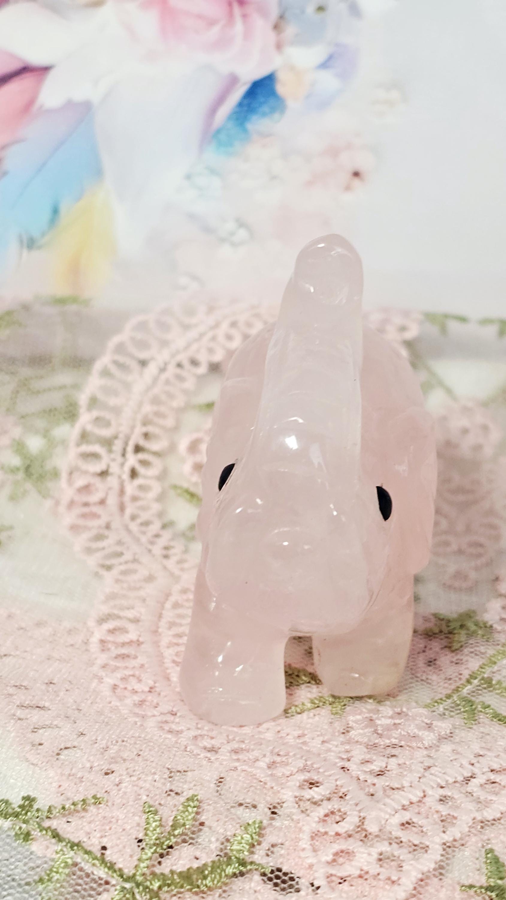 Rose Quartz Elephant, Elephant, Home Decor, Gift, Healing Stone