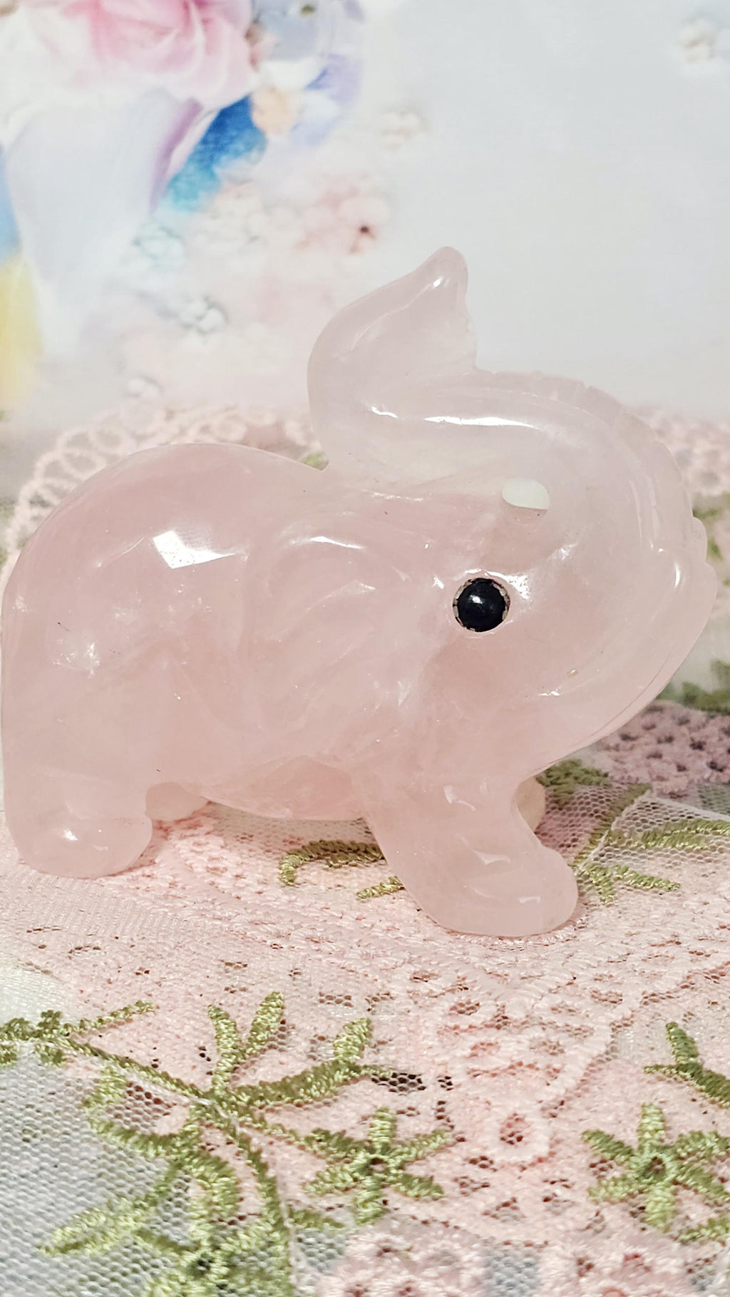 Rose Quartz Elephant, Elephant, Home Decor, Gift, Healing Stone