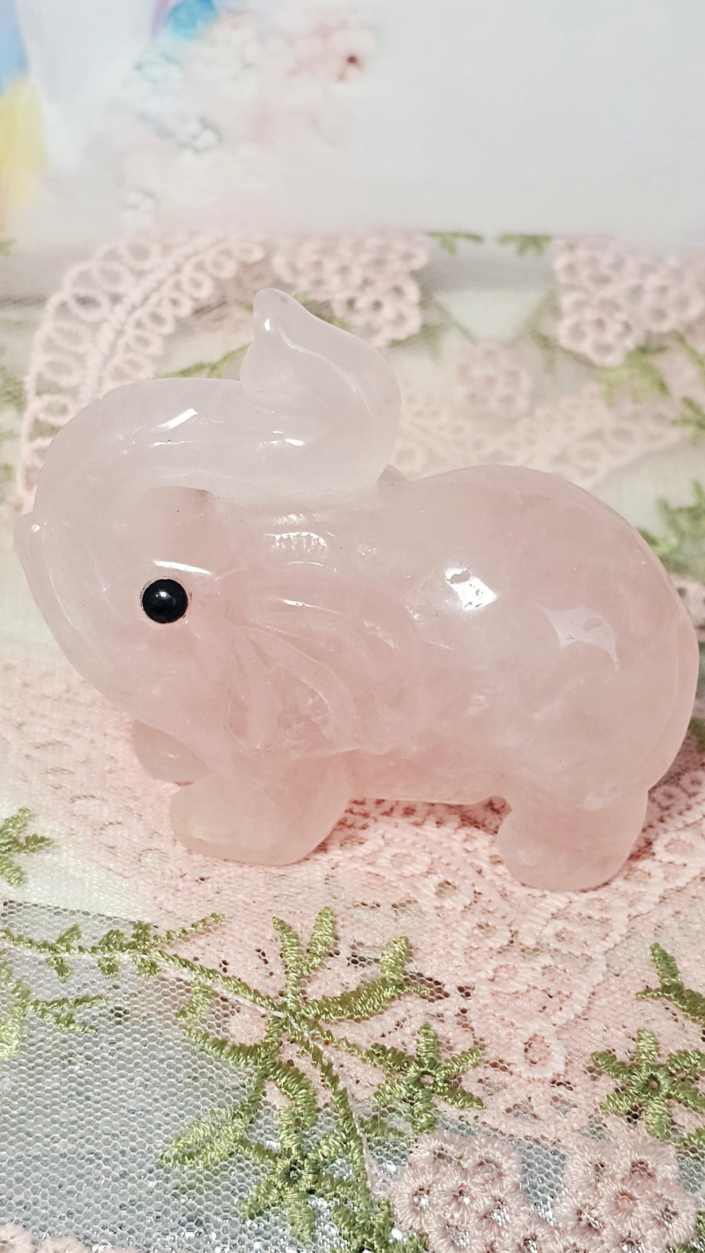 Rose Quartz Elephant, Elephant, Home Decor, Gift, Healing Stone