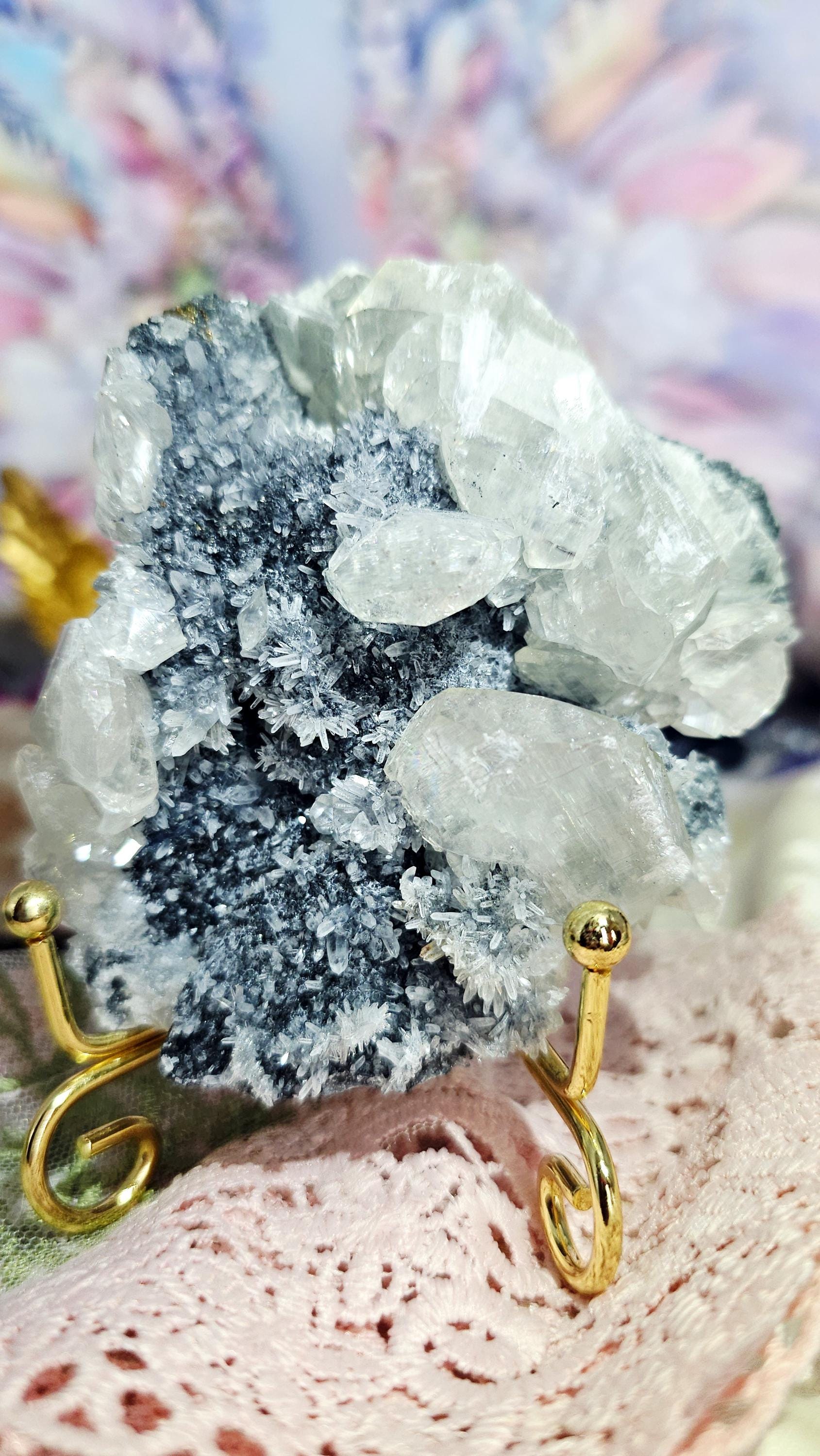 Sphalerite, Quartz, Chalcopyrite and Calcite Specimen, Crystal Gift,  Crystal Home Decor