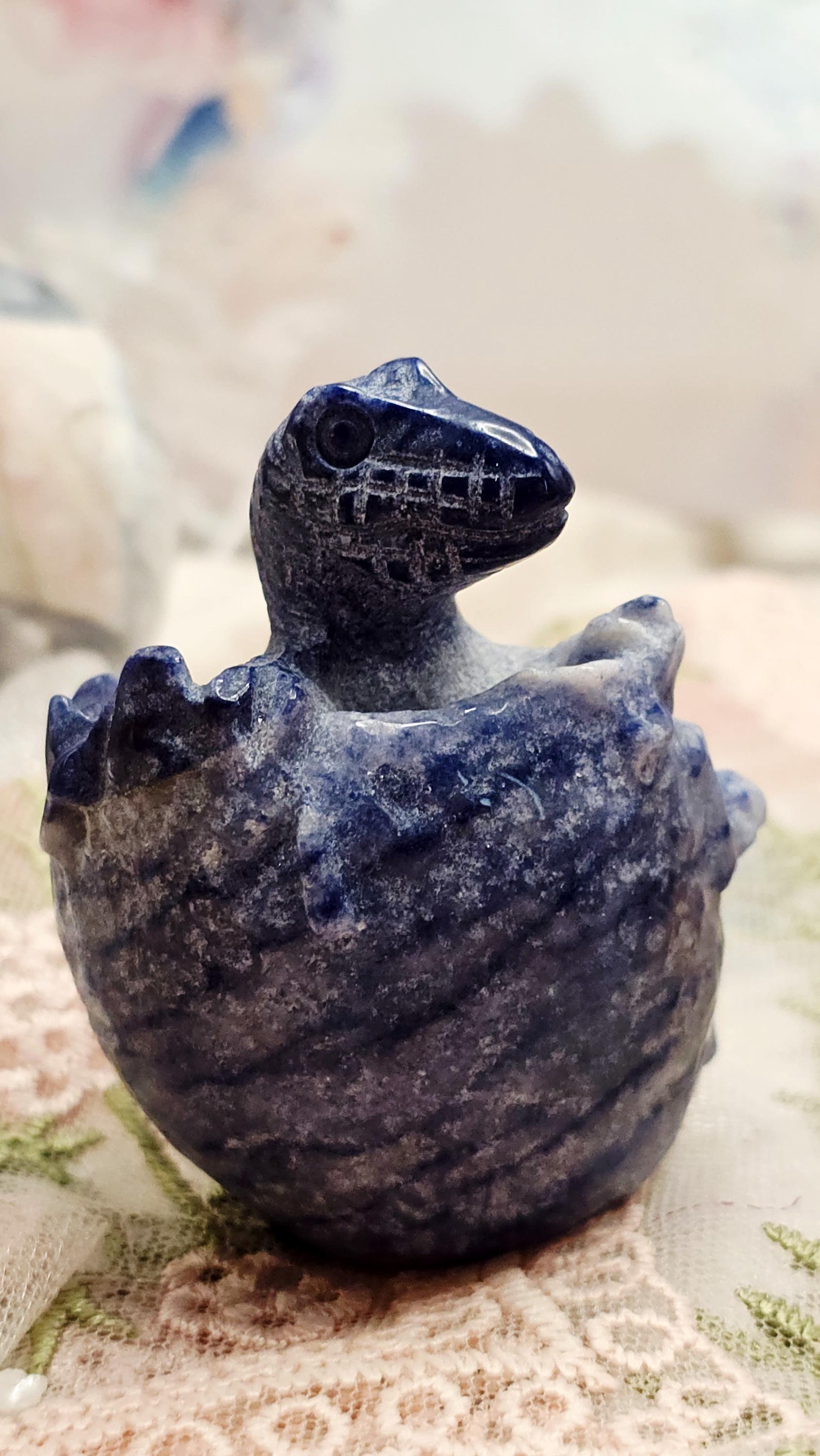 Sodalite Velociraptor Hatching, Dinosaur Crystal, Dinosaur, Healing Stone, Home Decor