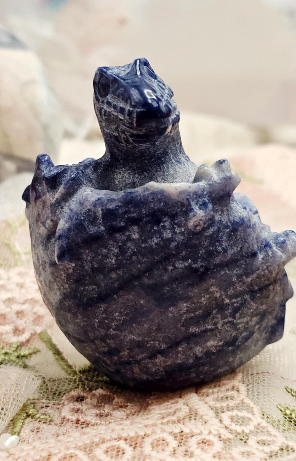 Sodalite Velociraptor Hatching, Dinosaur Crystal, Dinosaur, Healing Stone, Home Decor