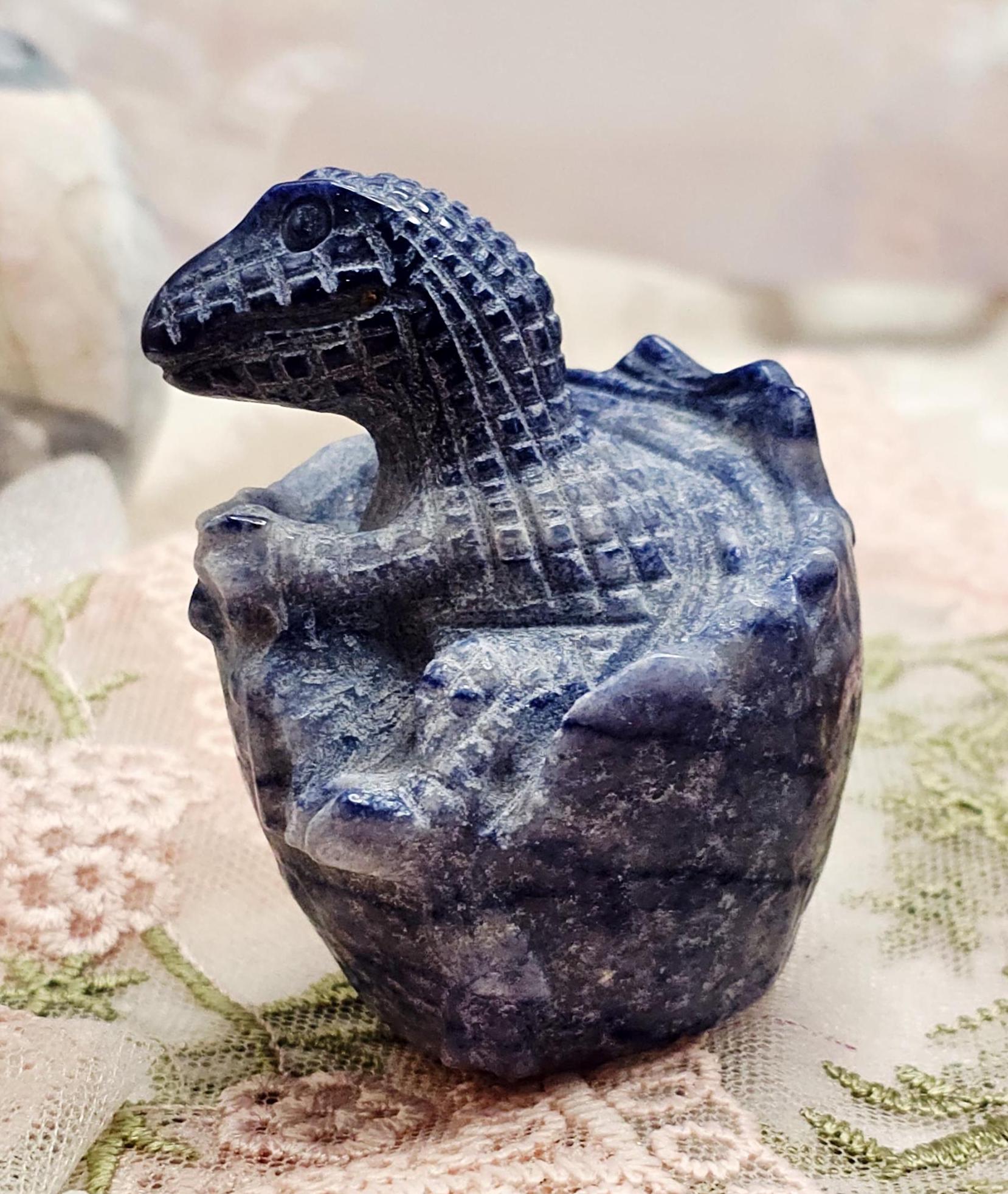 Sodalite Velociraptor Hatching, Dinosaur Crystal, Dinosaur, Healing Stone, Home Decor