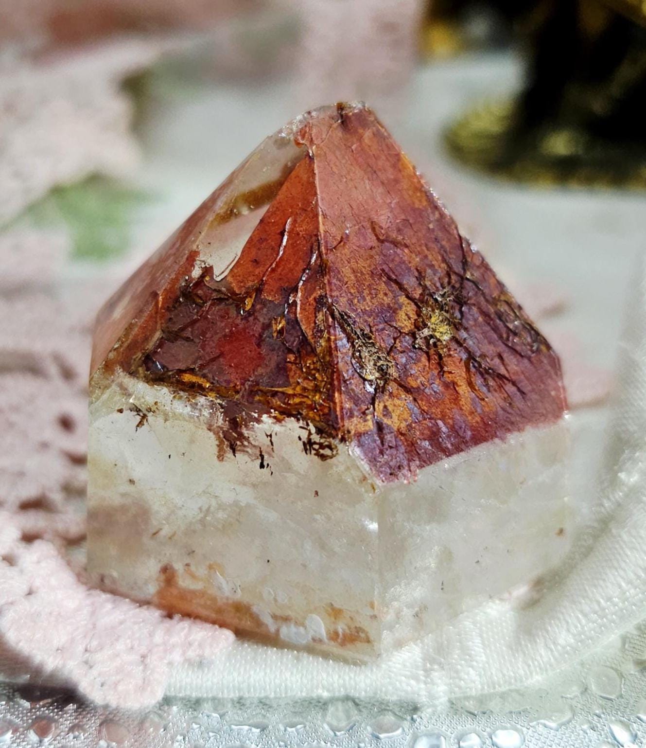 Lemurian Dream Coat Quartz with Rainbows, Home Decor, Gifts
