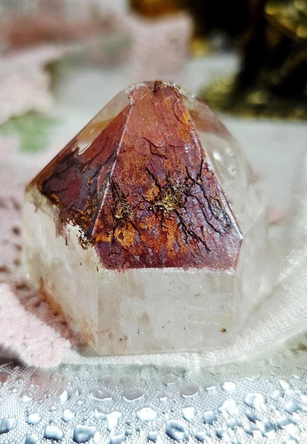 Lemurian Dream Coat Quartz with Rainbows, Home Decor, Gifts