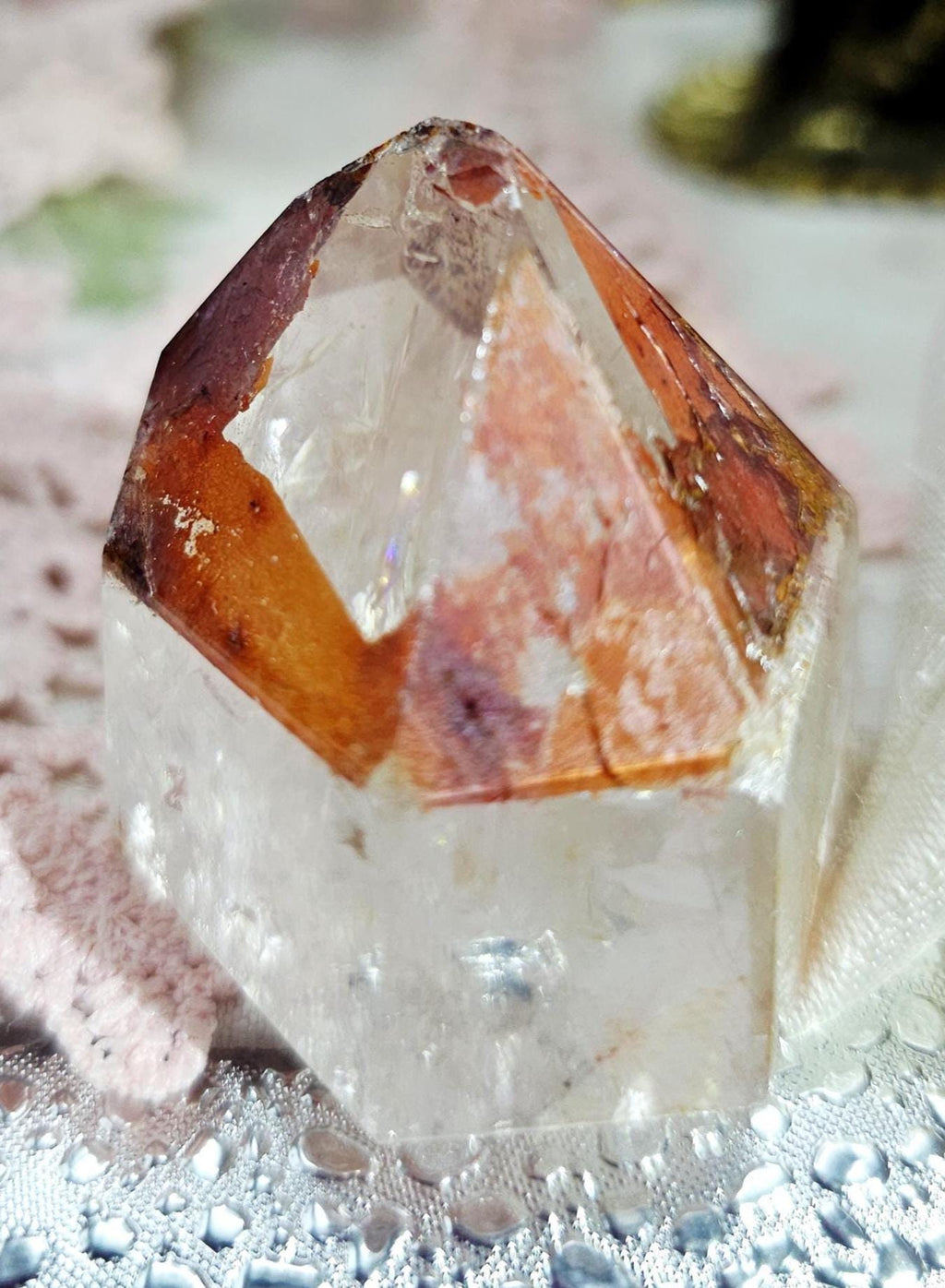 Lemurian Dream Coat Quartz with Rainbows, Home Decor, Gifts