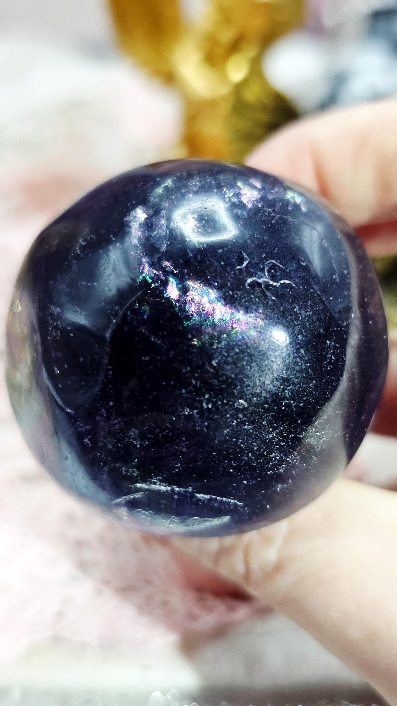 Rainbow Fluorite Mushroom, Fairy Garden, Crystal Gift, Home Decor
