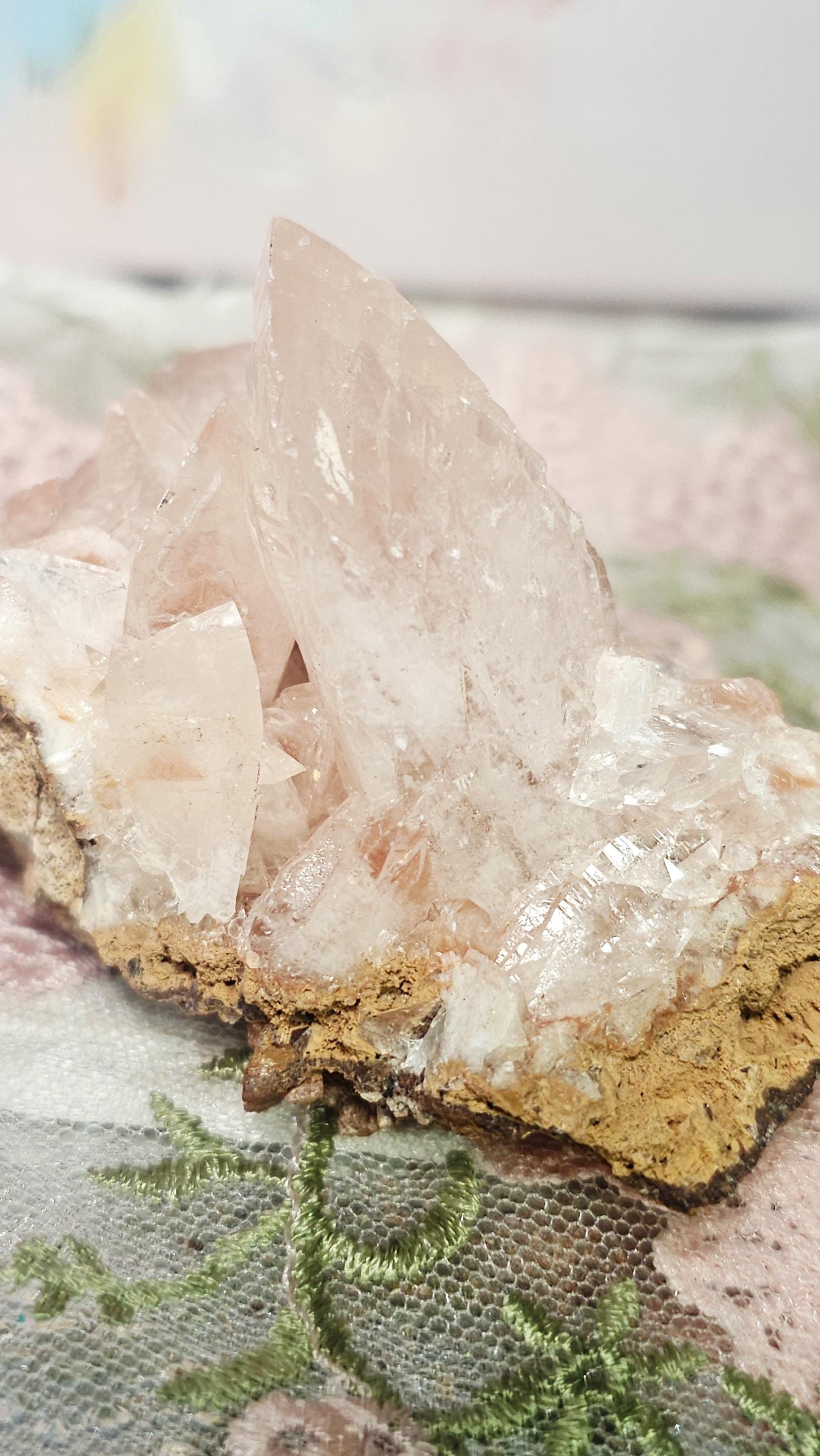 Pink Dogtooth Calcite Specimen, Rainbows, Hunan China, 4.4 oz, 3.18x2.25 inches