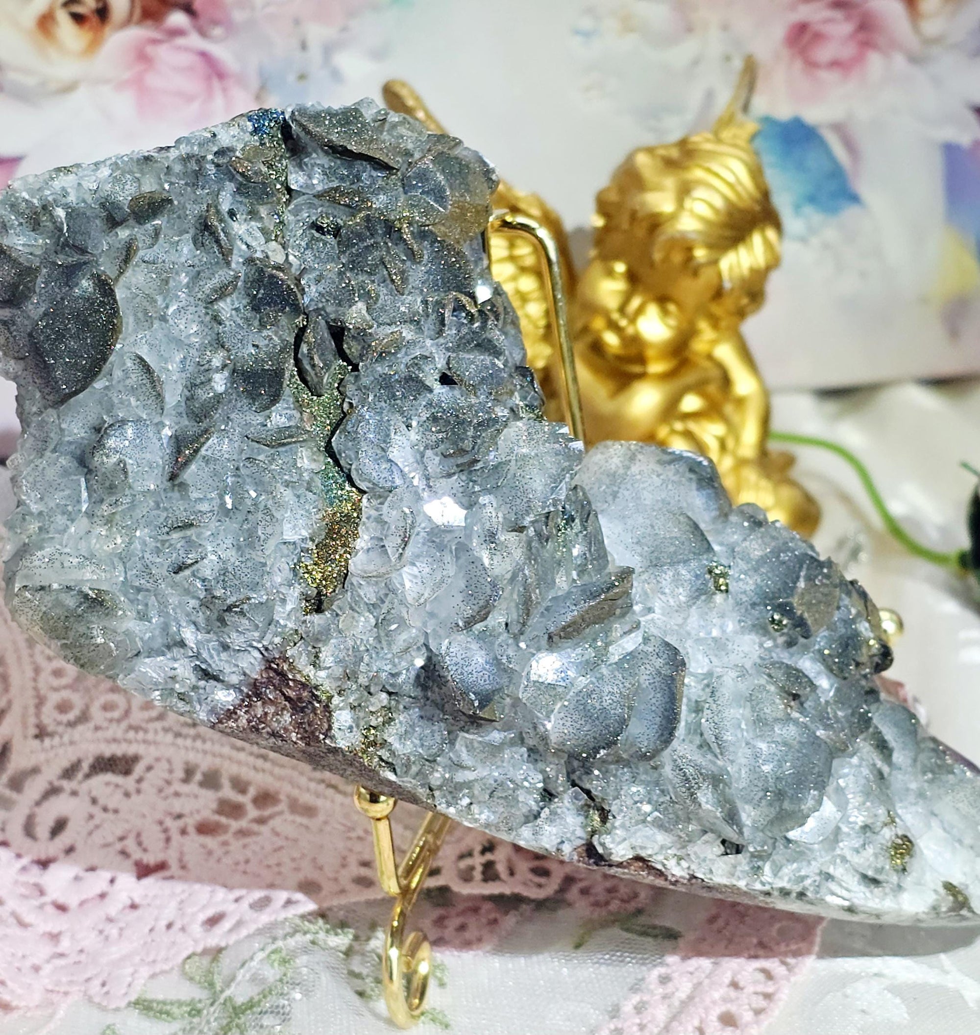 Benz Calcite with Chalcopyrite Specimen, Hunan Province, Home Decor, Crystal Gift