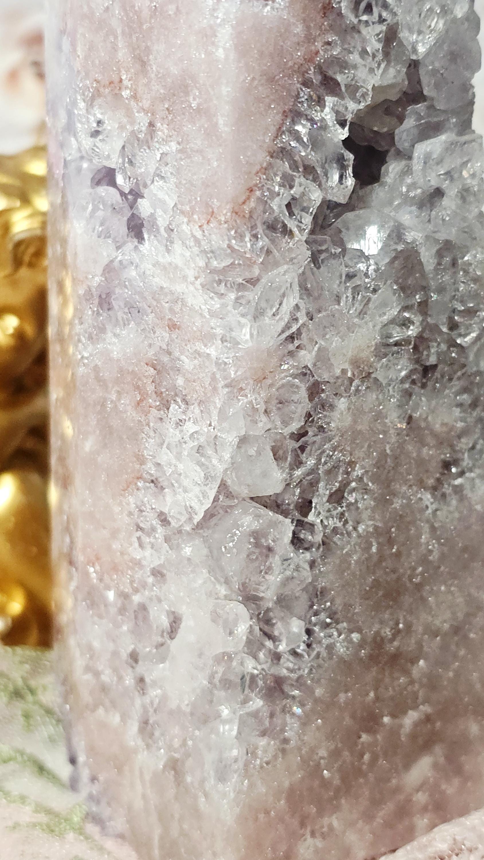LG Brazilian Pink Amethyst Druzy Tower with Portals, Reiki Infused Crystal, Home Decor, Gift